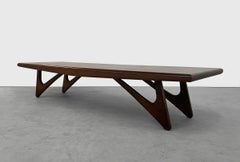 Vintage Walnut Biomorphic Coffee Table by Kroehler