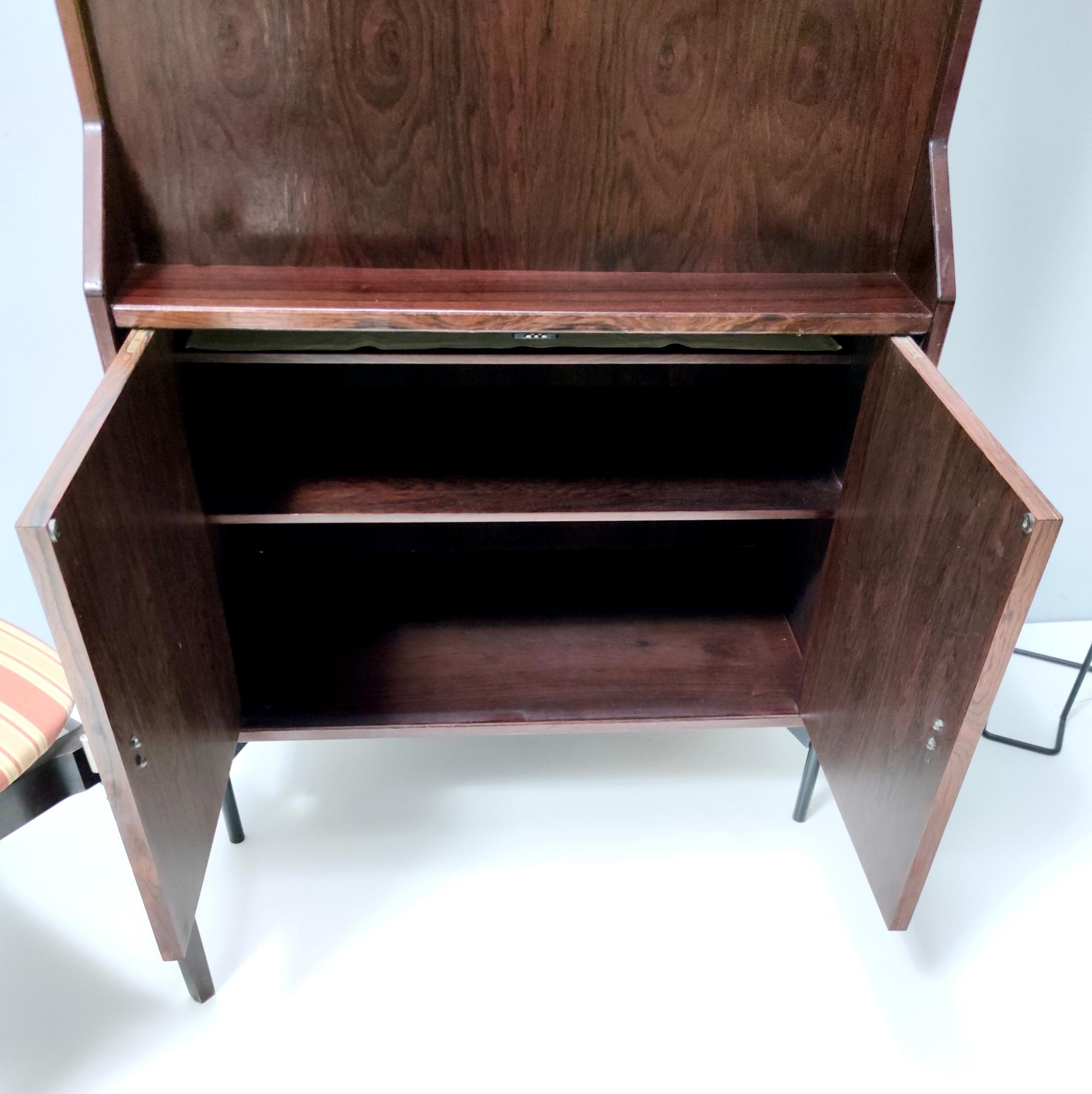 Vintage Walnut Bookshelf and Secretaire by Claudio Salocchi for Sormani, Italy For Sale 4