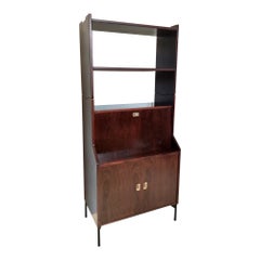 Vintage Walnut Bookshelf and Secretaire by Claudio Salocchi for Sormani, Italy