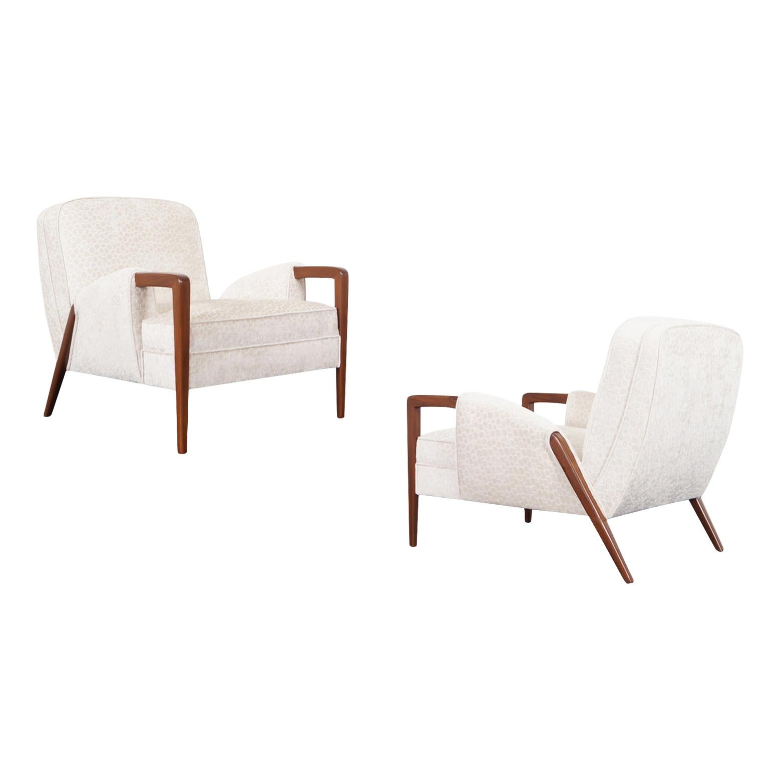 Vintage Walnut "Boomerang" Lounge Chairs