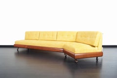 Vintage Walnut "Boomerang" Sofa by Adrian Pearsall
