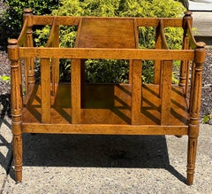 Vintage Walnut Burl English Style Canterbury Table by Heritage, 1970