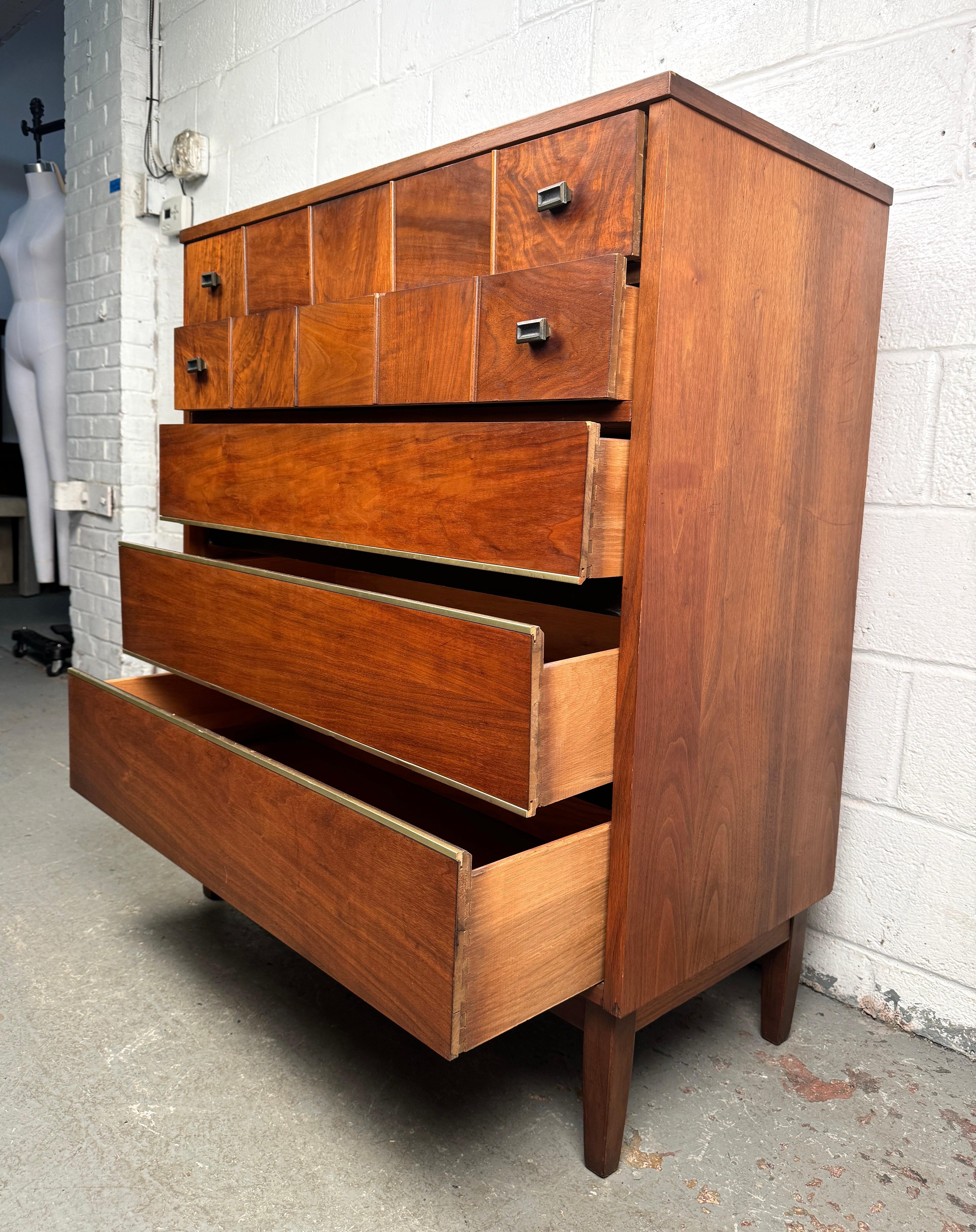 Vintage Walnut Burl Highboy Dresser For Sale 3