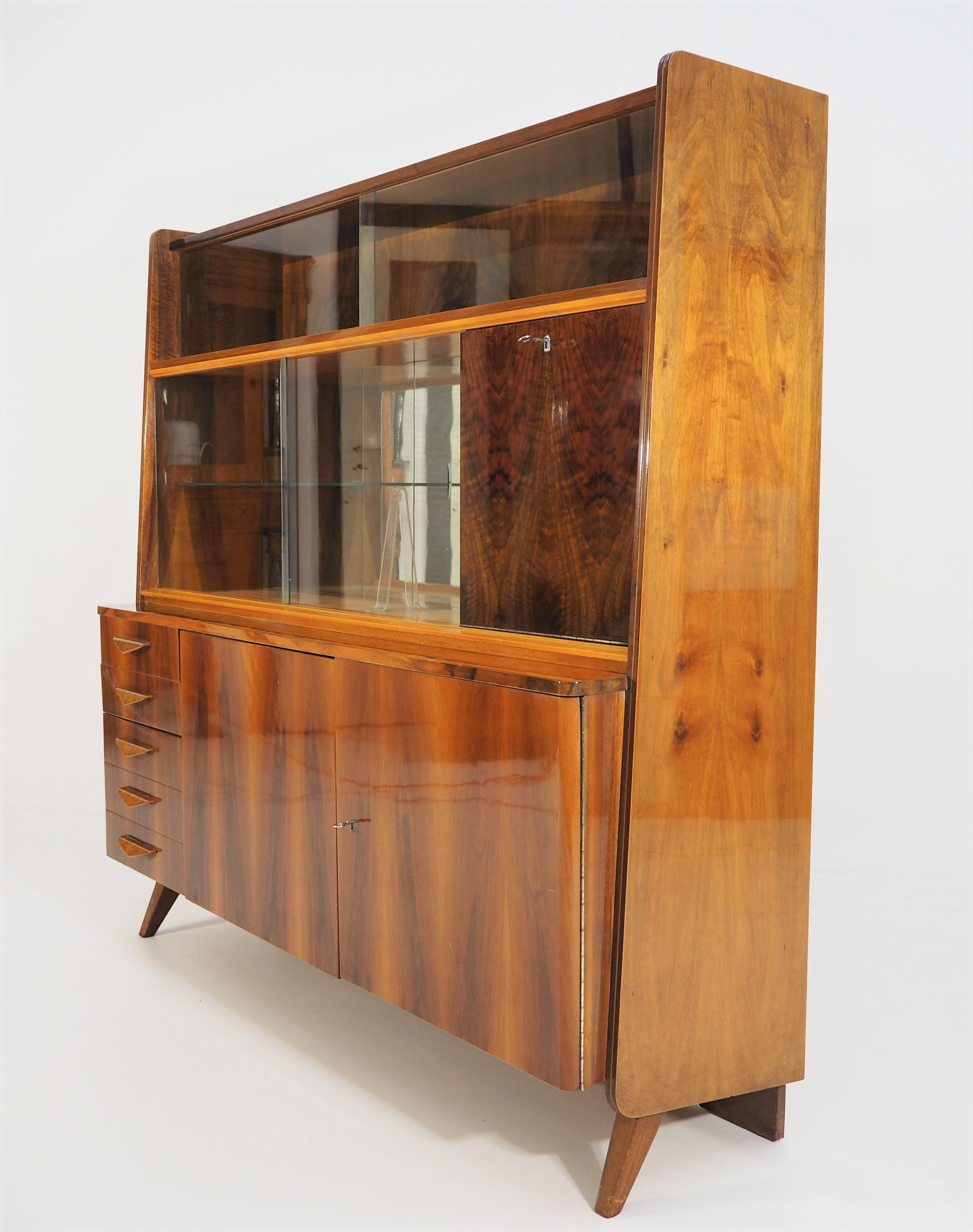 Veneer Vintage Walnut Cabinet from Tatra, circa 1960s