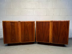 Vintage Walnut Cabinet Nightstands by Lane