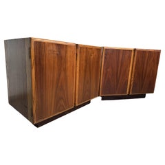 Vintage Walnut Cabinet Nightstands by Lane