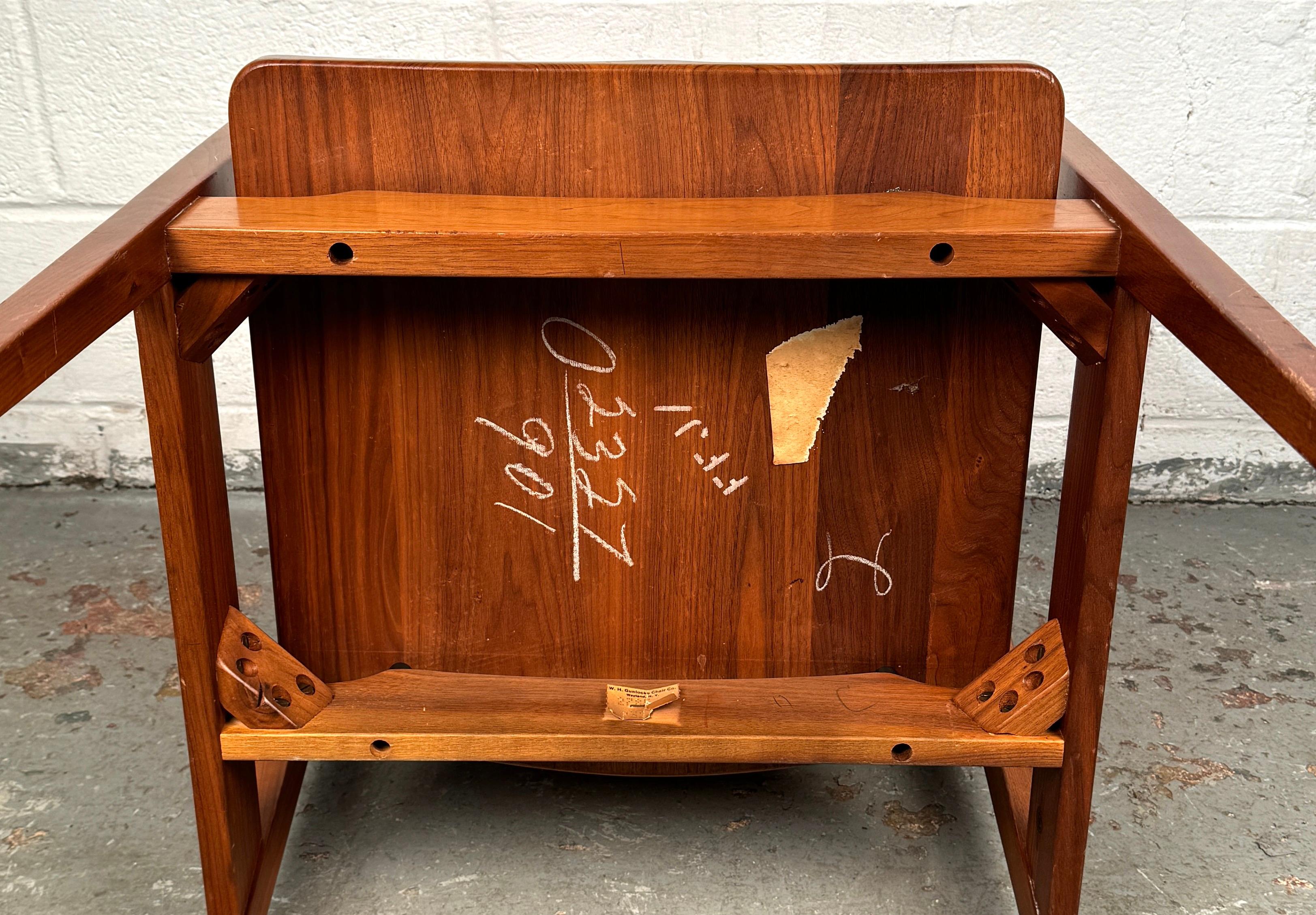Vintage Walnut Chair by Gunlocke For Sale 11
