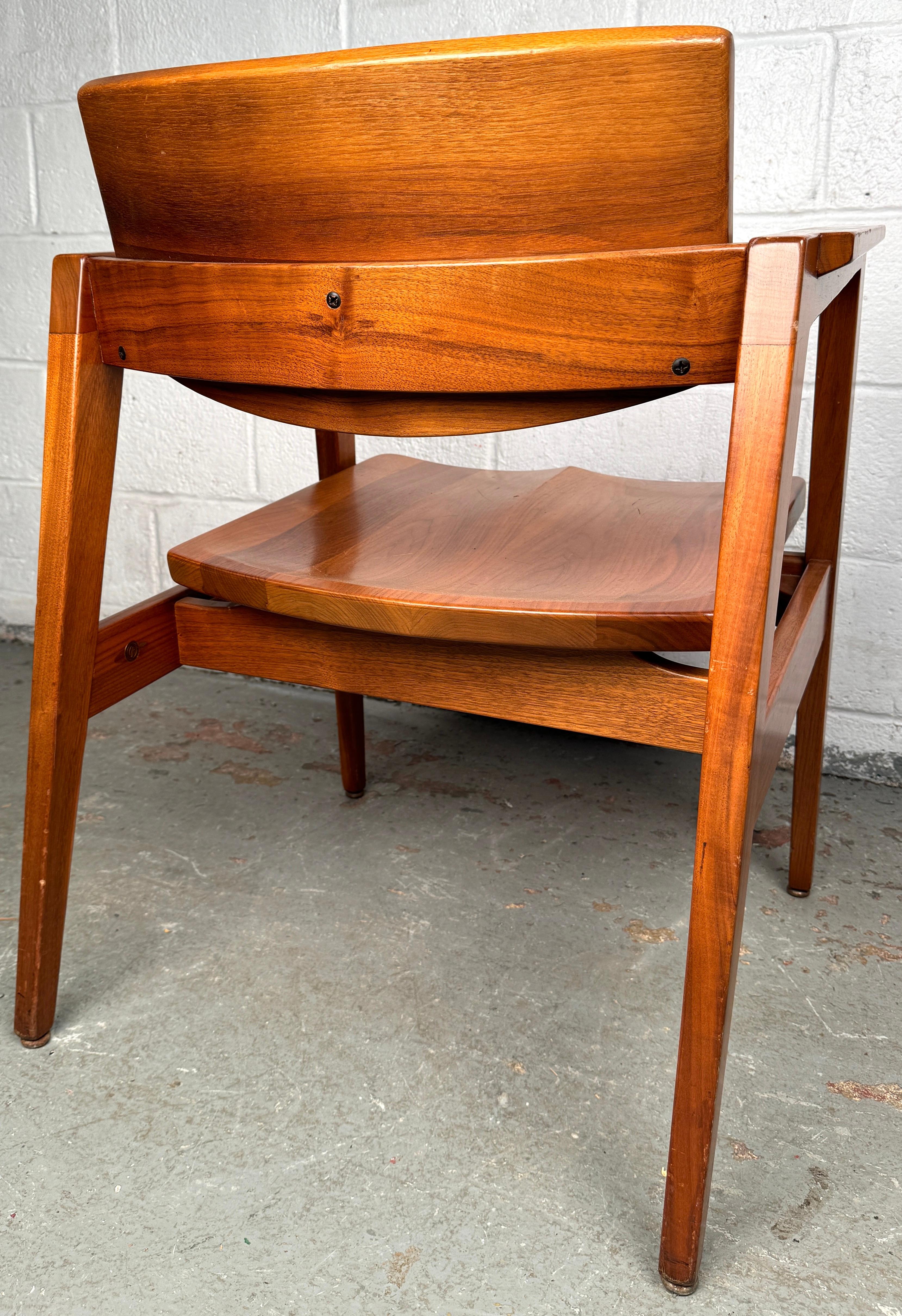 Vintage Walnut Chair by Gunlocke For Sale 12