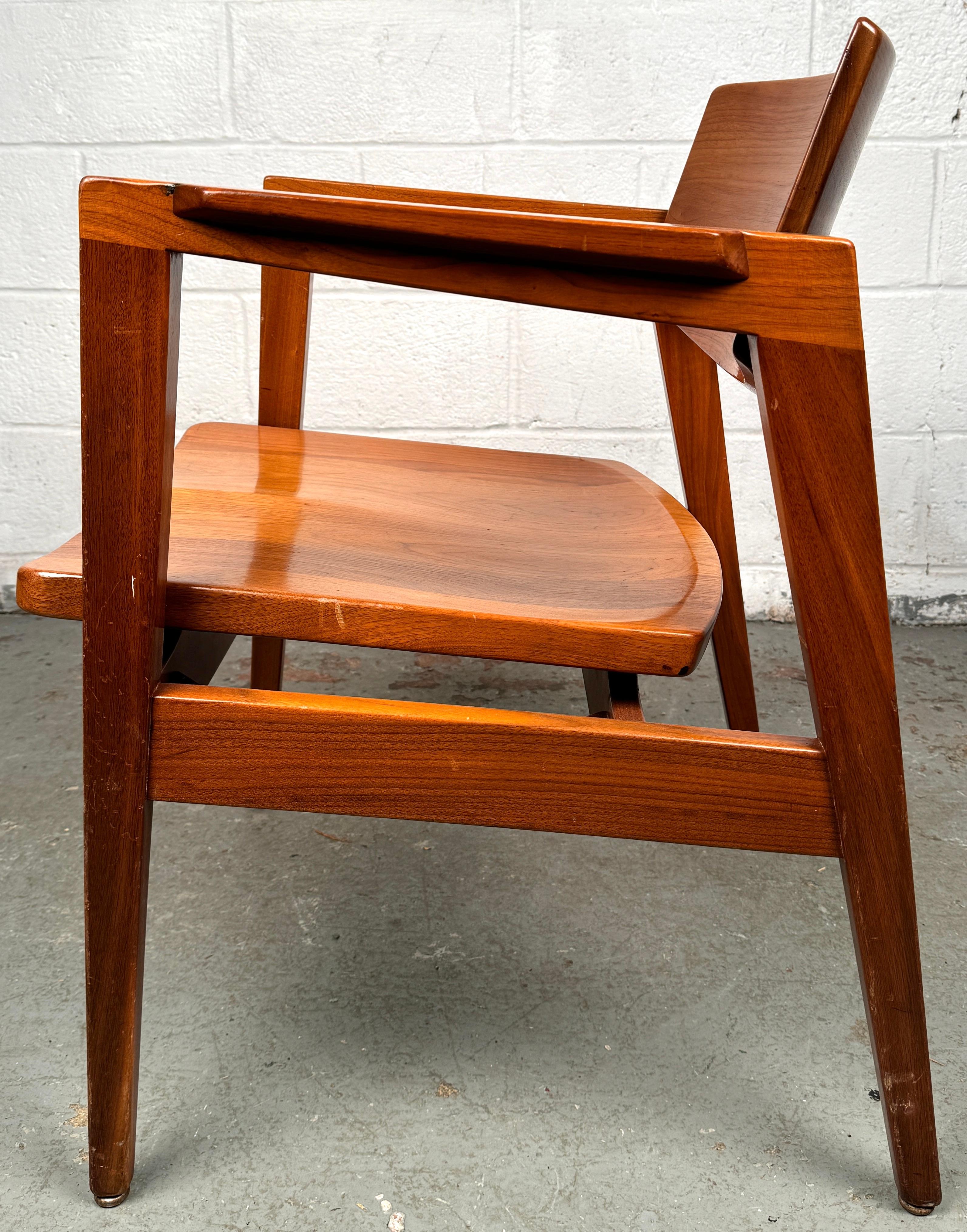 Vintage Walnut Chair by Gunlocke For Sale 2