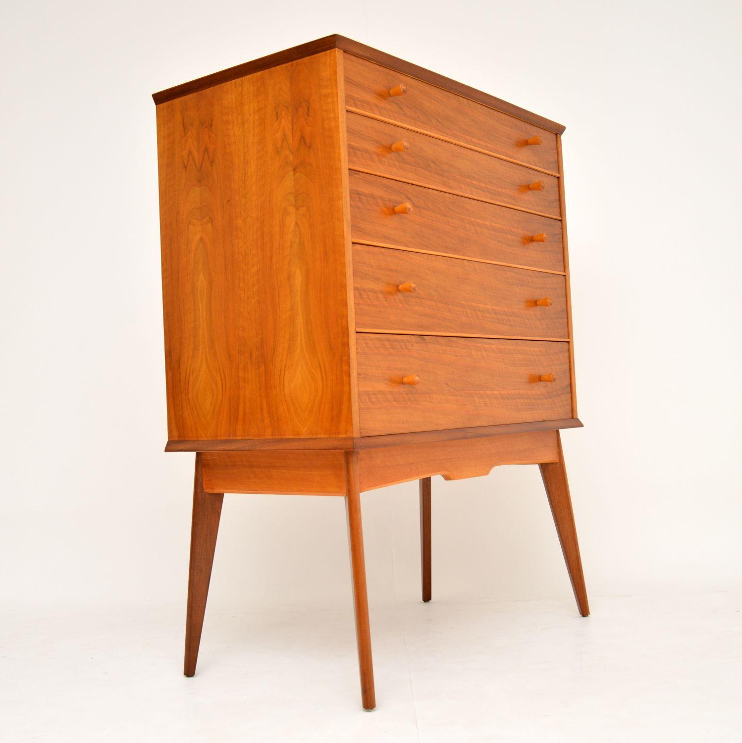 Mid-Century Modern Vintage Walnut Chest of Drawers by Alfred Cox