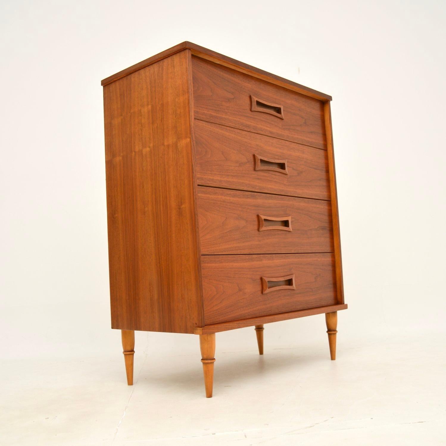 Mid-Century Modern Vintage Walnut Chest of Drawers For Sale