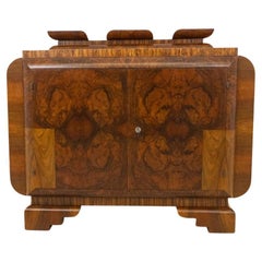 Vintage walnut chest of drawers, Poland, mid-20th century.