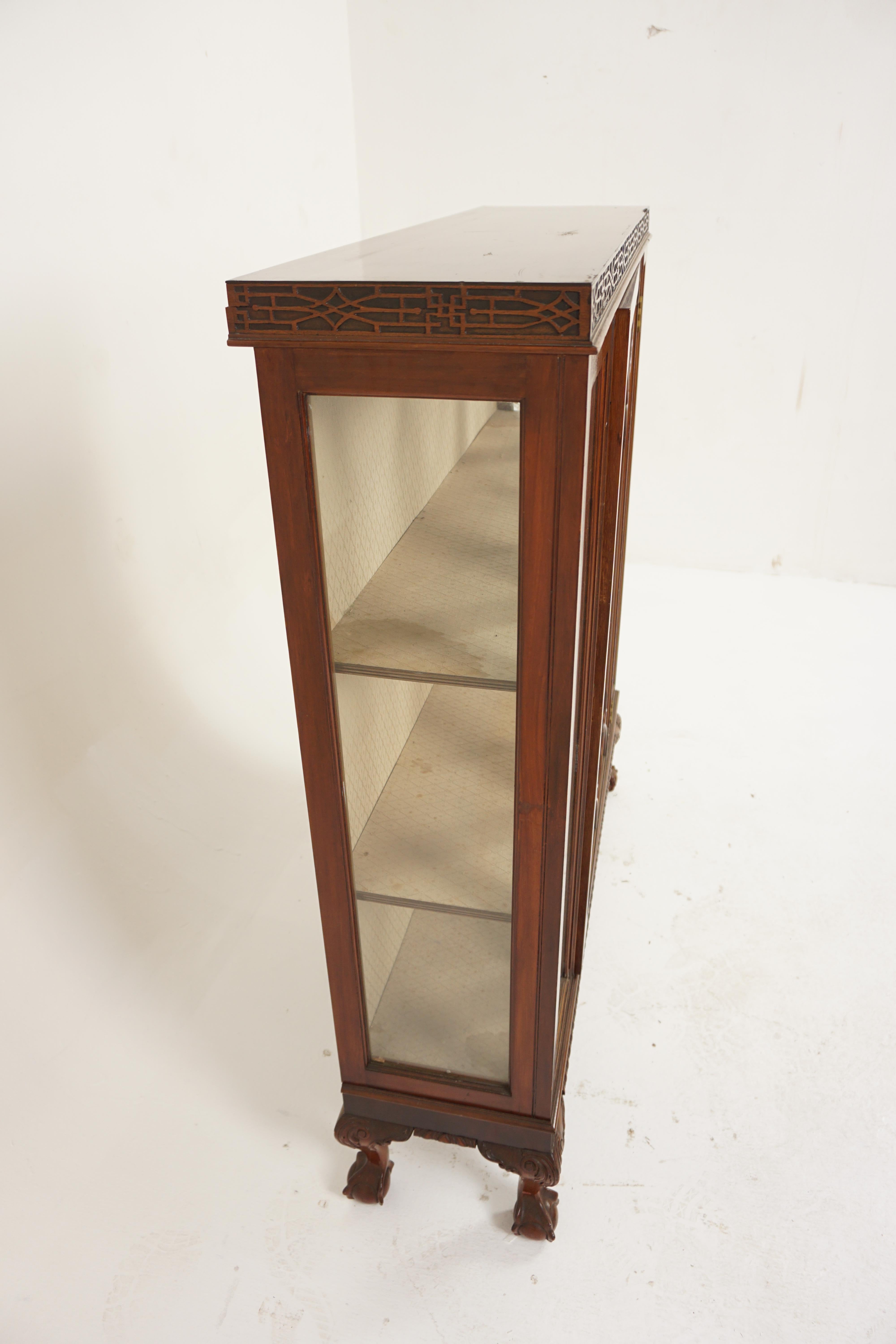 Vintage Walnut China Cabinet, Display, Camerons Perth, Scotland 1930, H1008 For Sale 1