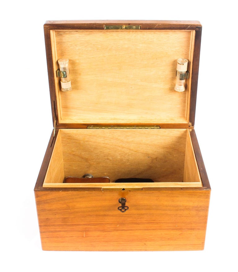 Vintage Walnut Cigar Humidor, 20th Century at 1stDibs