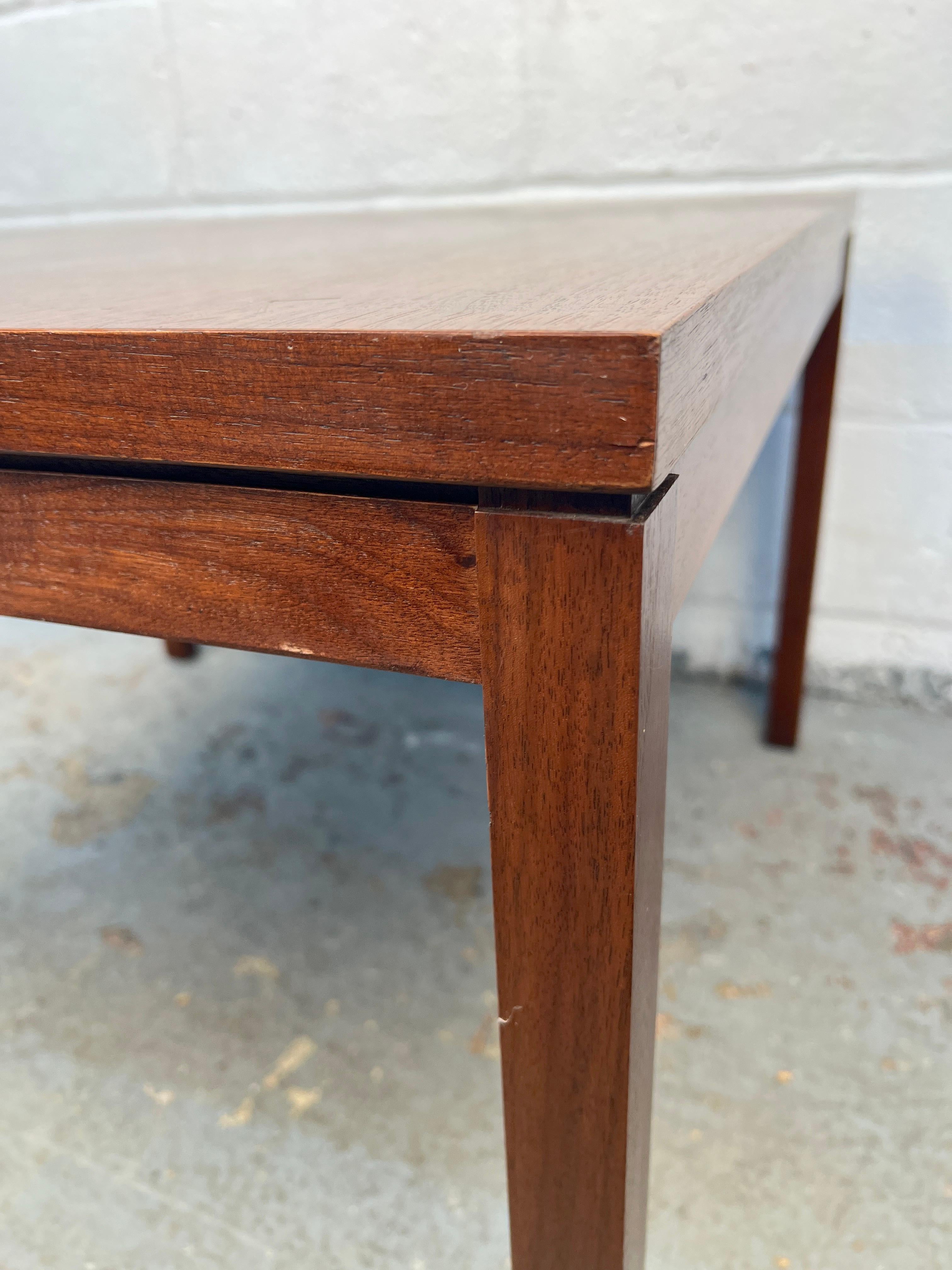 Vintage Walnut Coffee Table By Steelcase For Sale 3