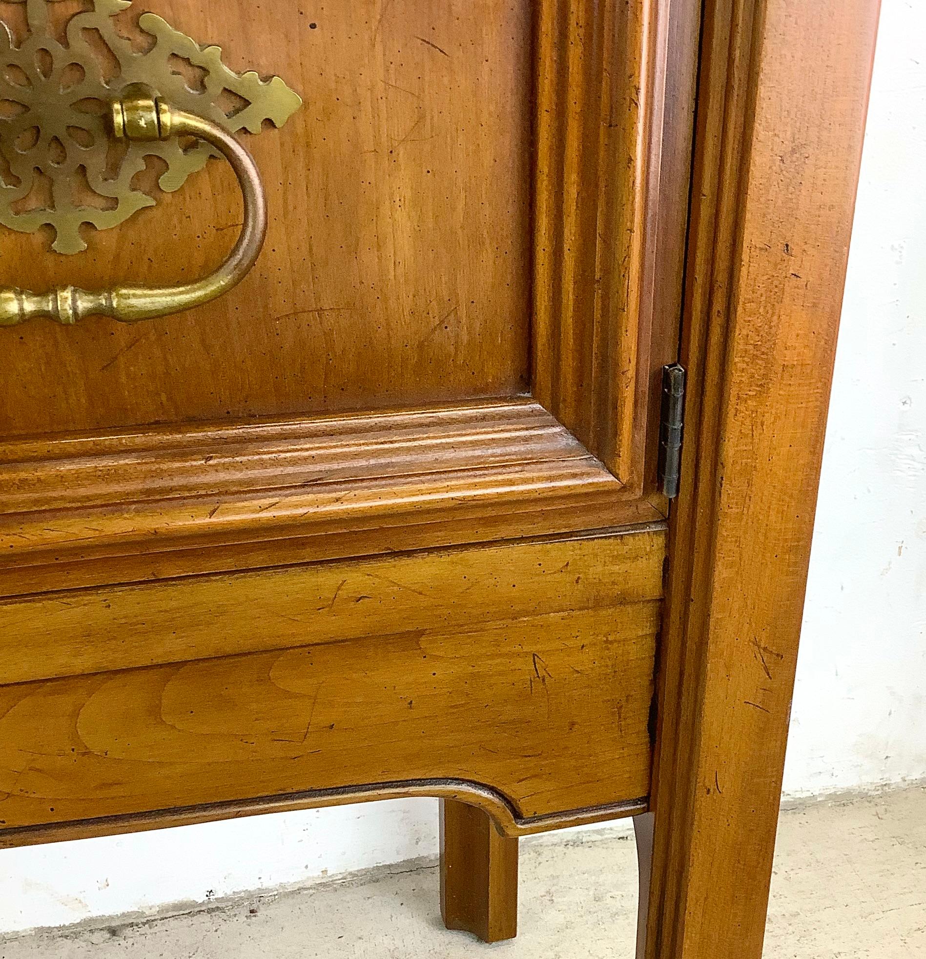 Vintage Walnut Console Table Cabinet 6