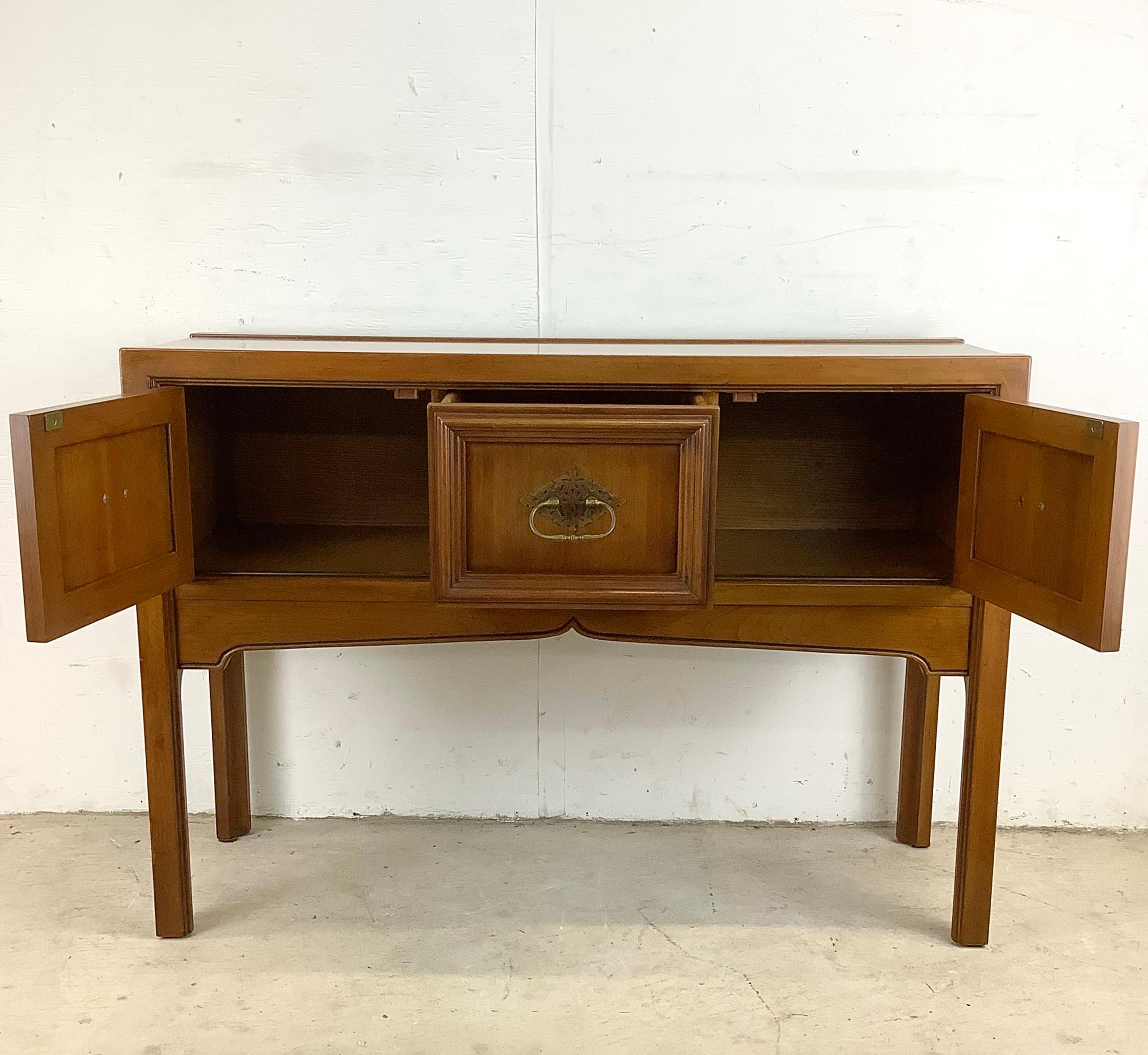 Mid-Century Modern Vintage Walnut Console Table Cabinet