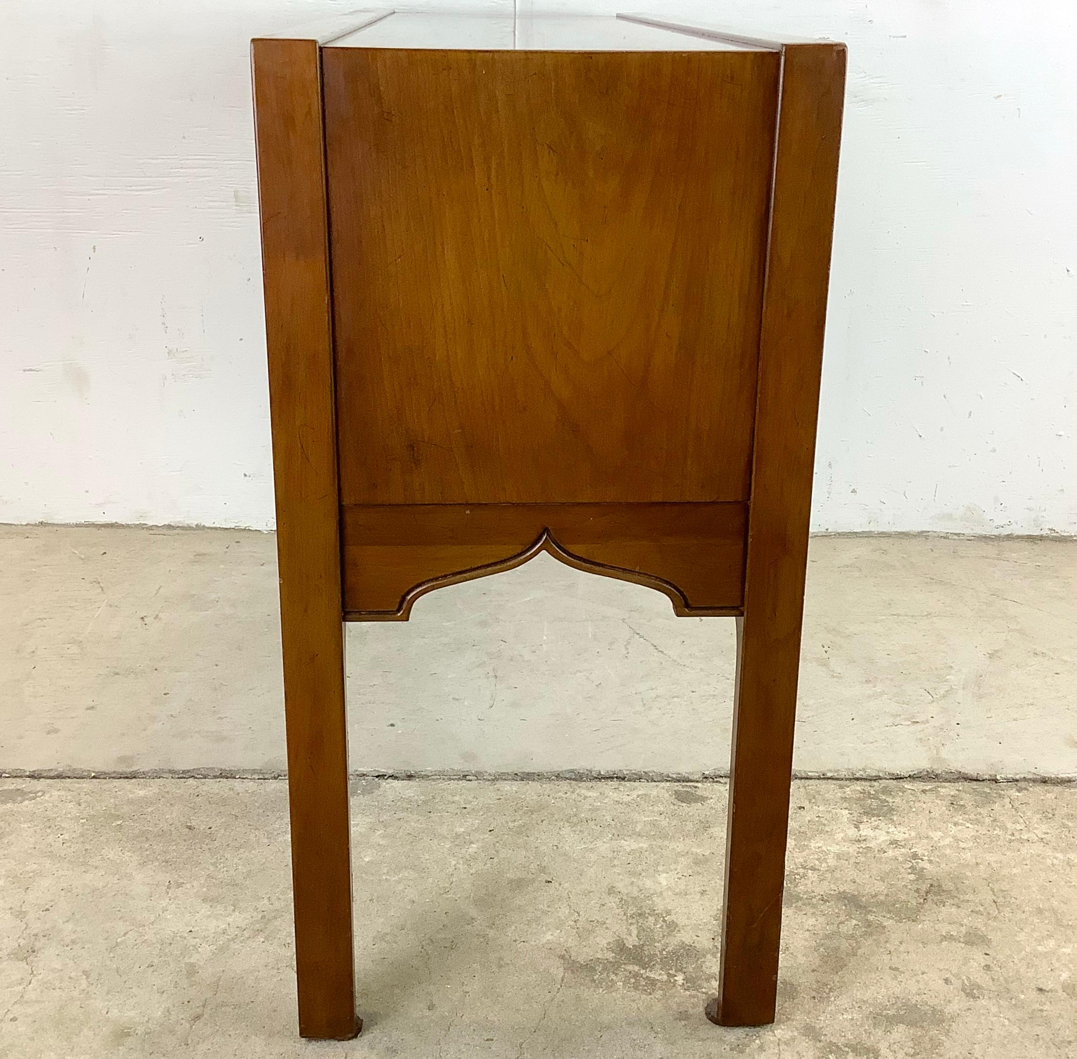 20th Century Vintage Walnut Console Table Cabinet