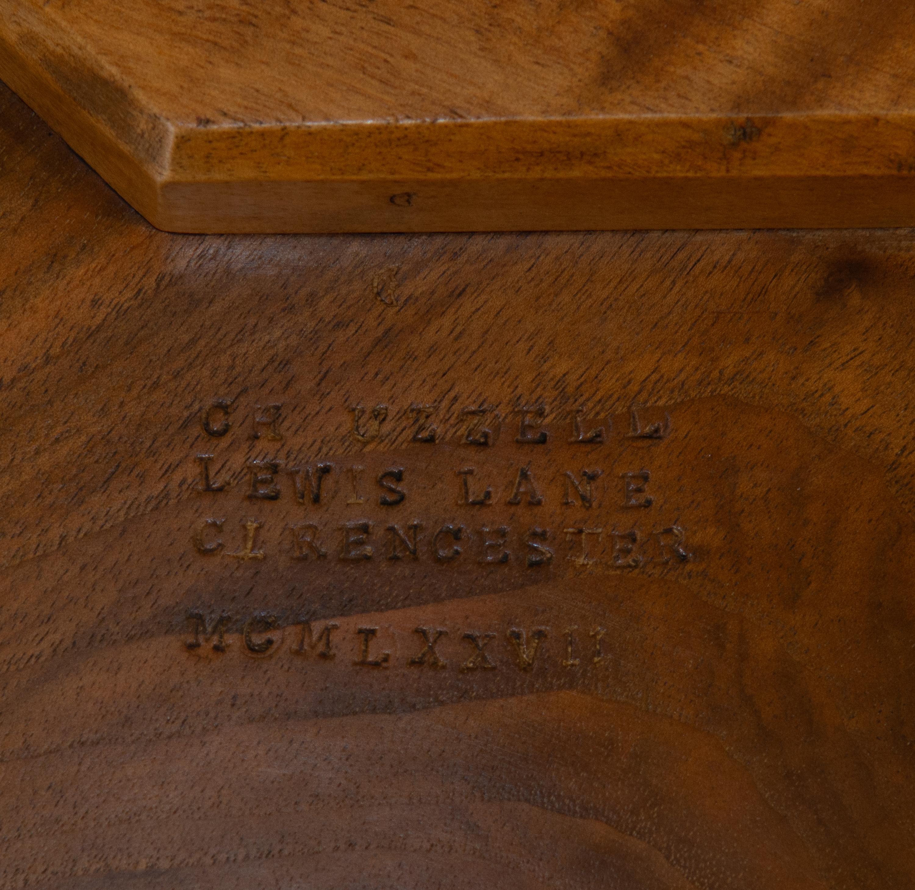 Vintage Walnut Cotswold School Manner Signed Octagonal Side Table  For Sale 1