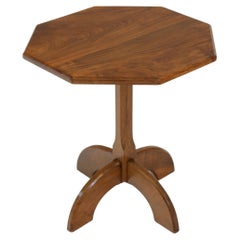 Vintage Walnut Cotswold School Manner Signed Octagonal Side Table 