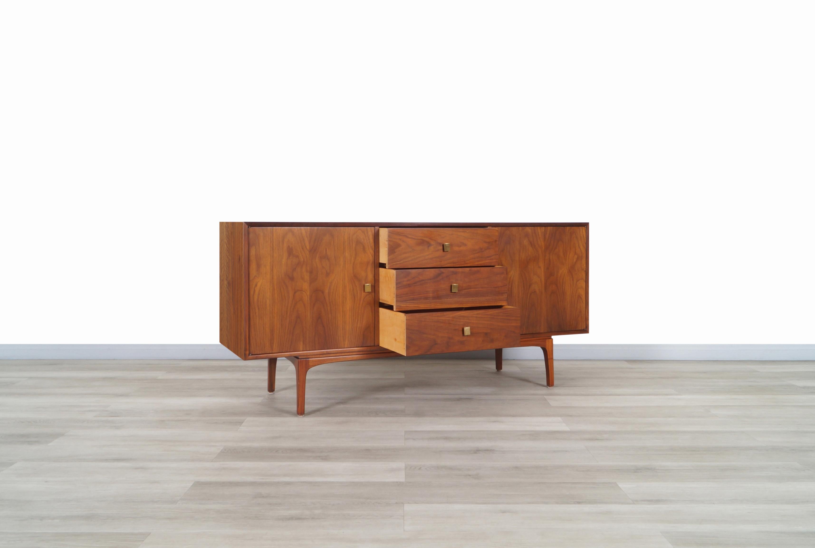 American Vintage Walnut Credenza by John Keal for Brown Saltman