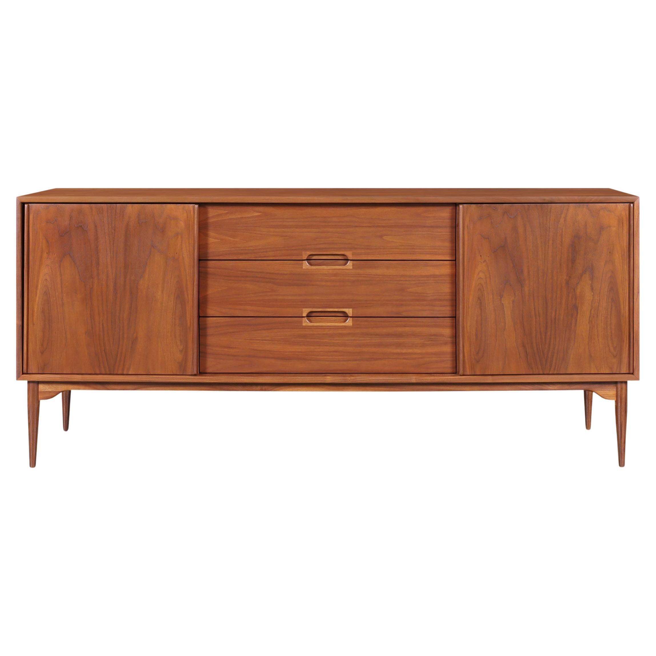 Vintage Walnut Credenza by John Keal for Brown Saltman