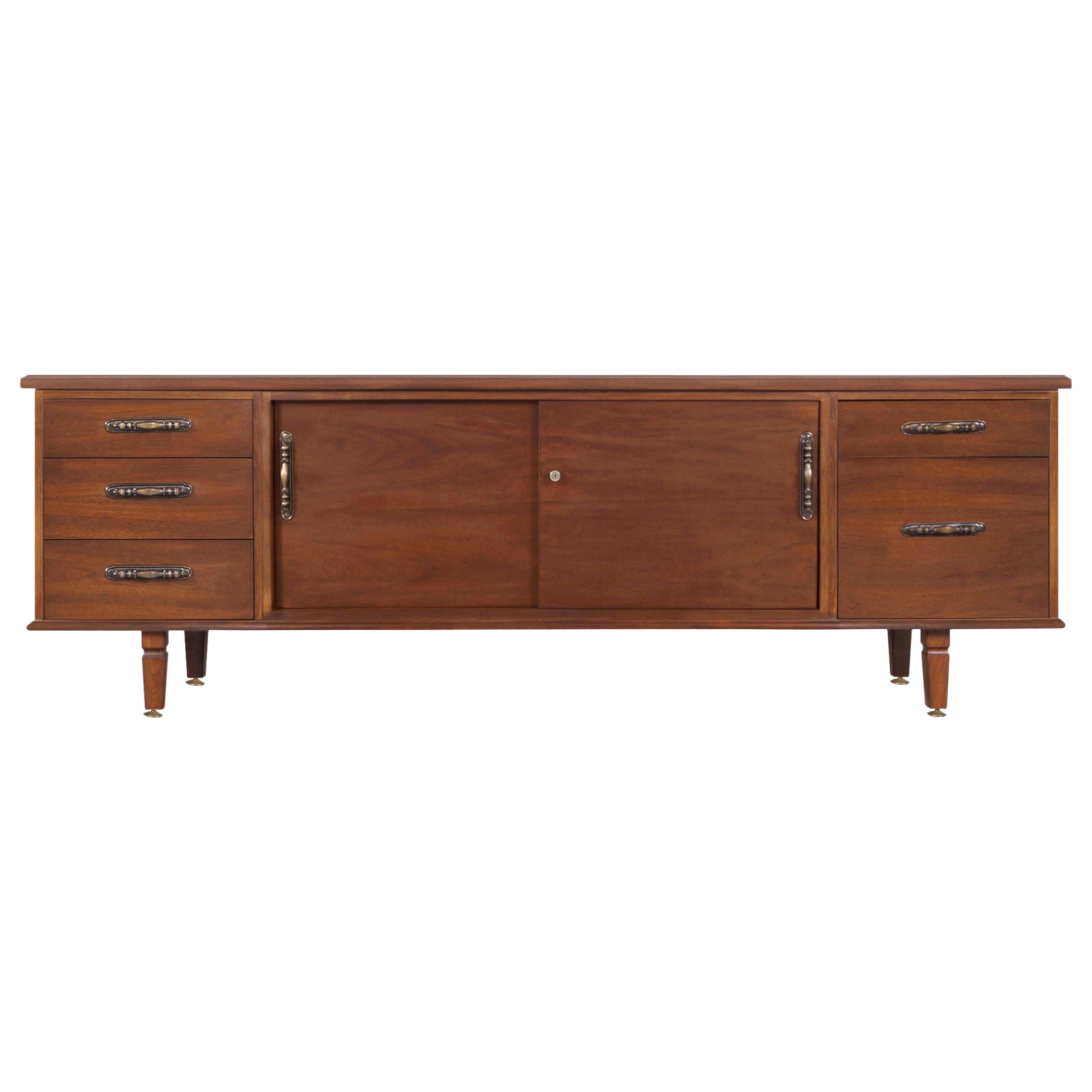 Vintage Walnut Credenza by Maurice Bailey for Monteverdi Young