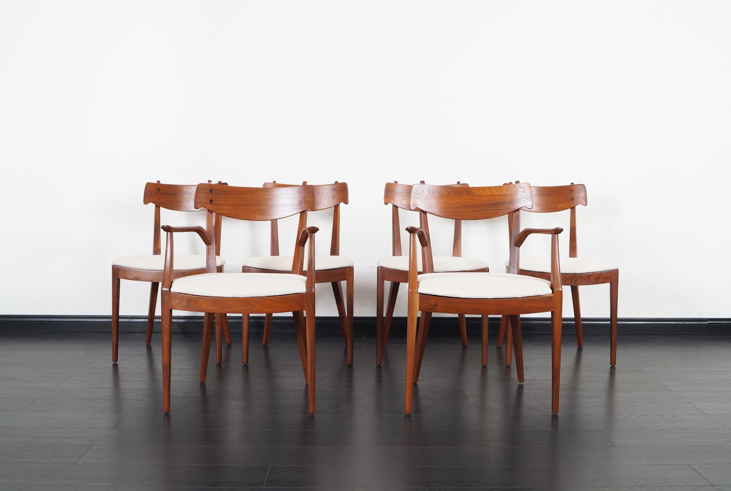 Mid-Century Modern Vintage Walnut Dining Chairs by Kipp Stewart for Drexel