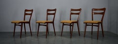 Vintage Walnut dining chairs by Mier Topolcany, Czechoslovakia, 1960s, Set of 4