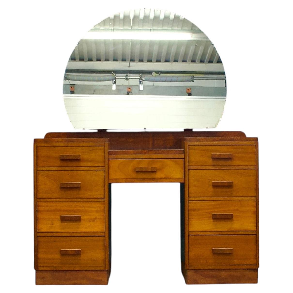 Coiffeuse vintage en noyer, années 1930