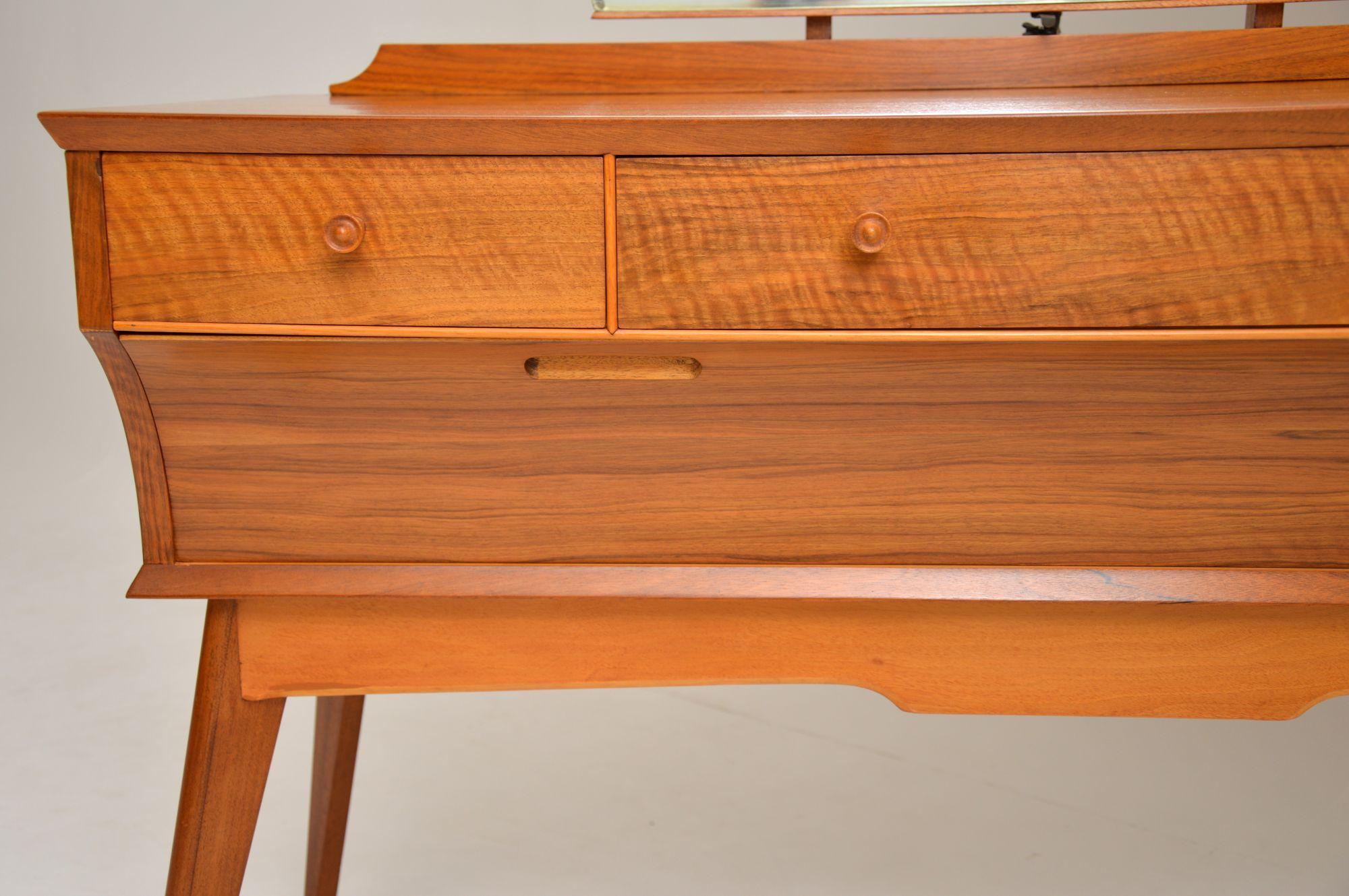 British Vintage Walnut Dressing Table by Alfred Cox