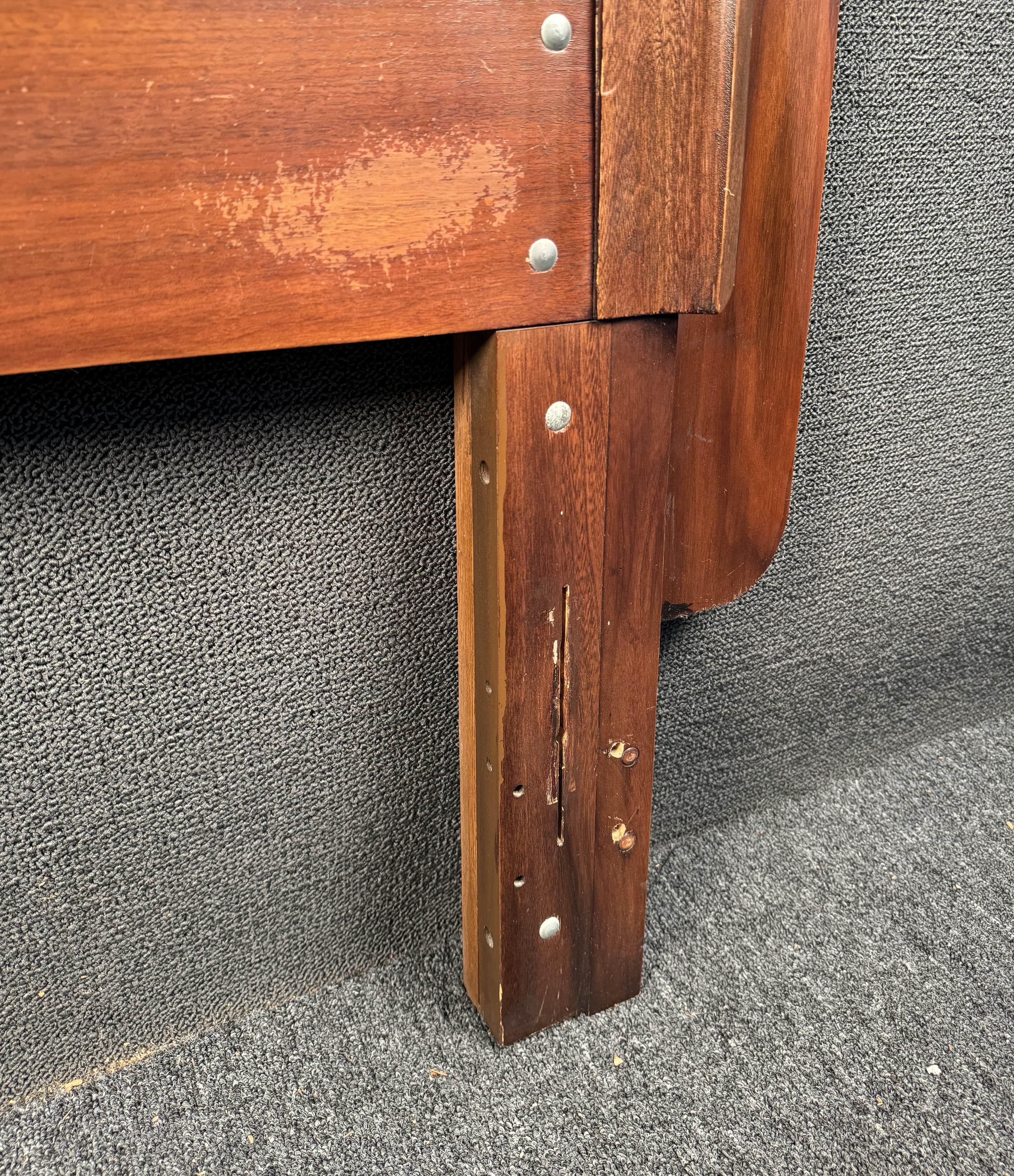 Vintage Walnut & Elm Kent Coffey Headboard For Sale 3