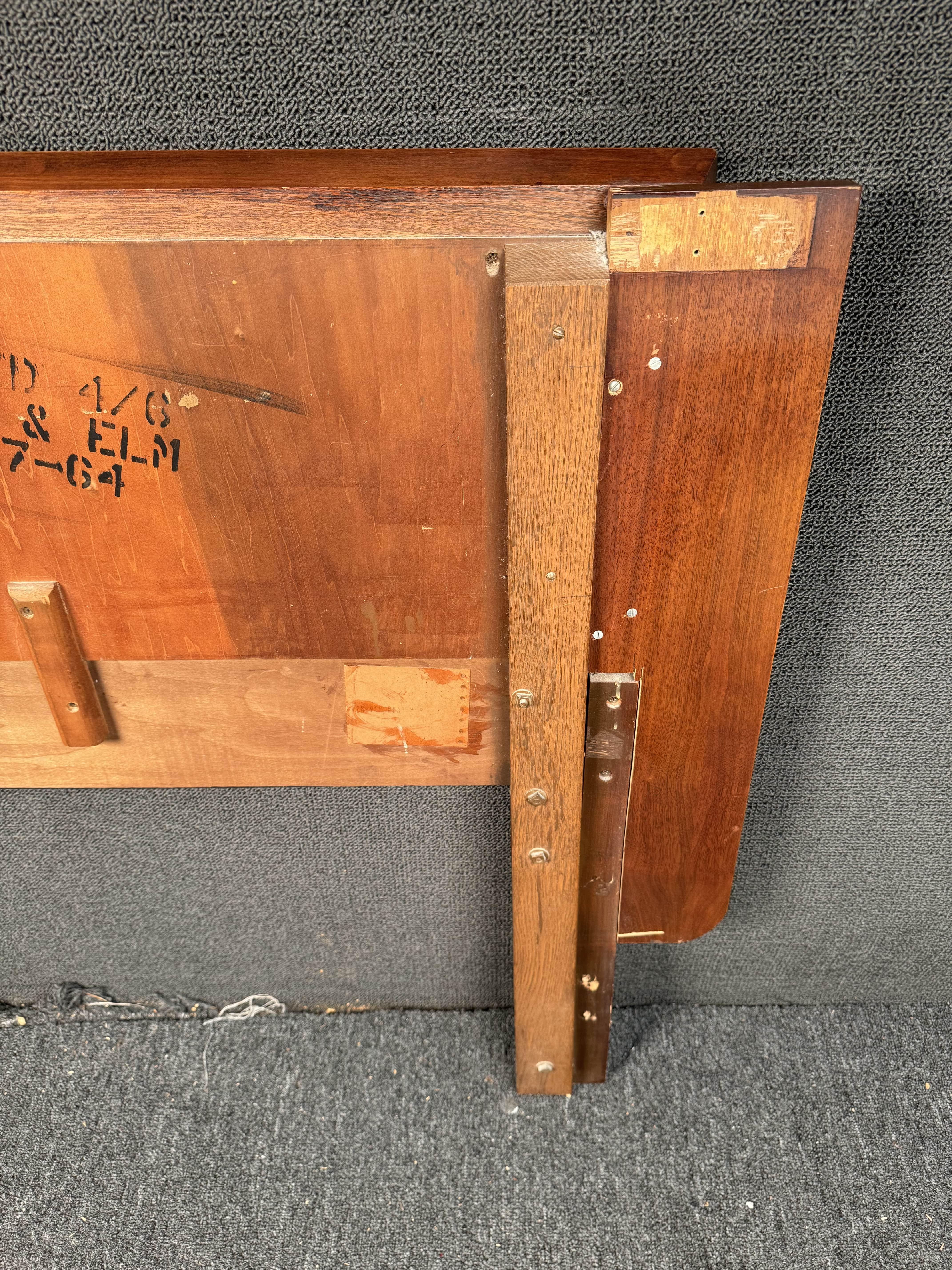 Vintage Walnut & Elm Kent Coffey Headboard For Sale 5