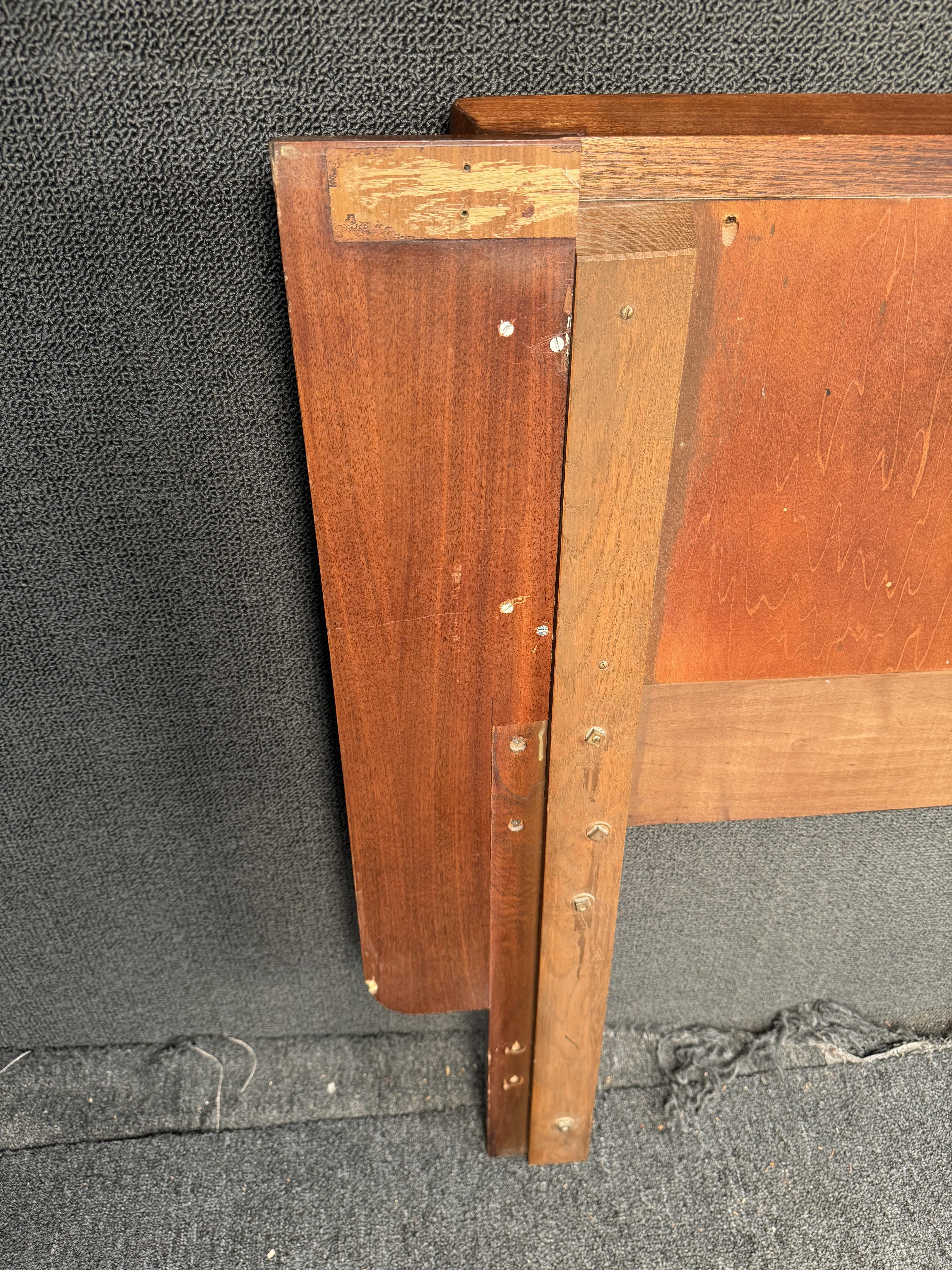 Vintage Walnut & Elm Kent Coffey Headboard For Sale 7