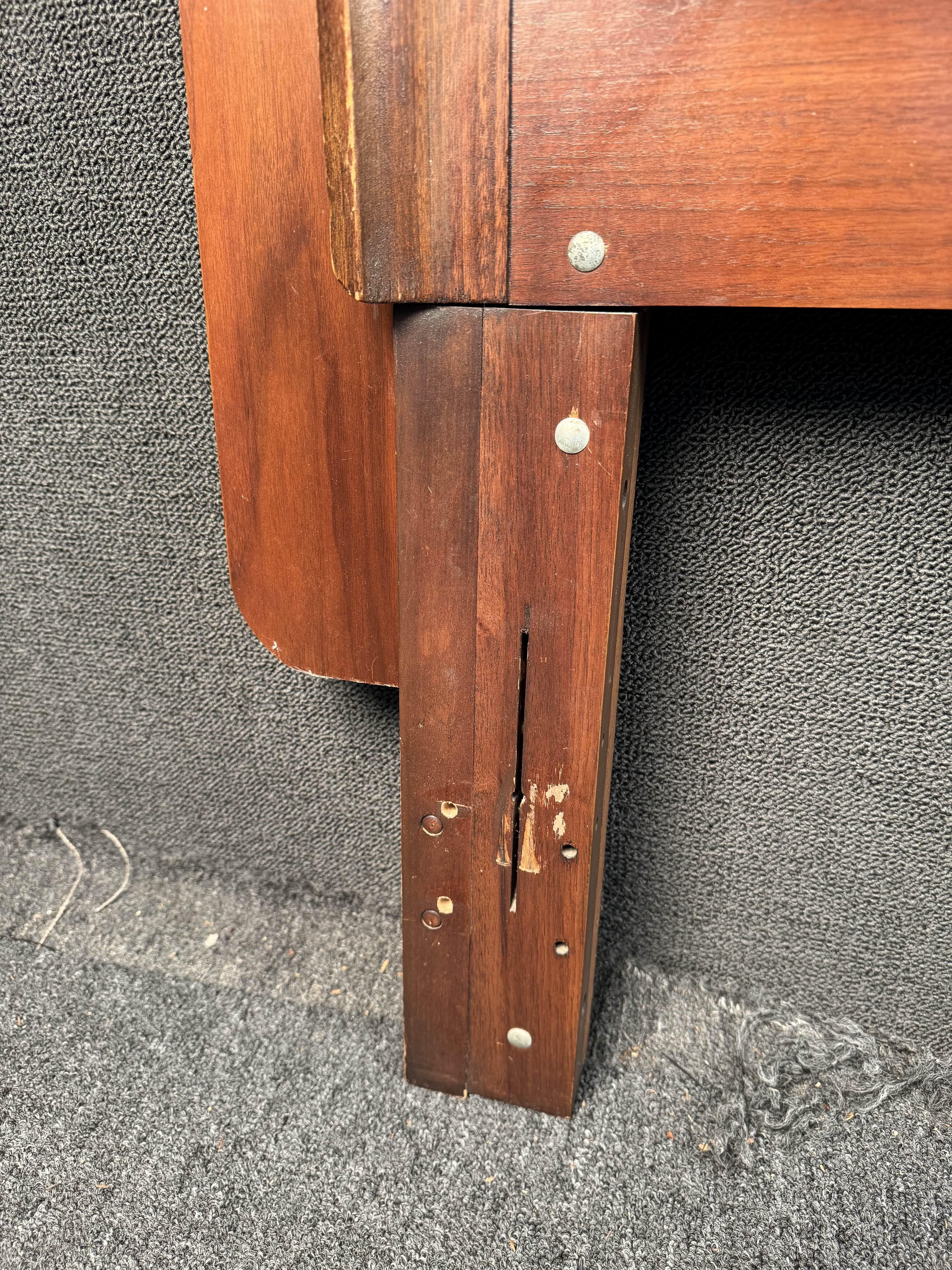 Wood Vintage Walnut & Elm Kent Coffey Headboard For Sale