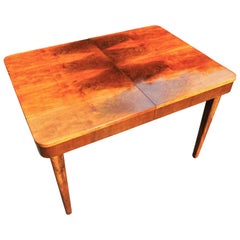 Vintage Walnut Extendable Side Table by Jindřich Halabala