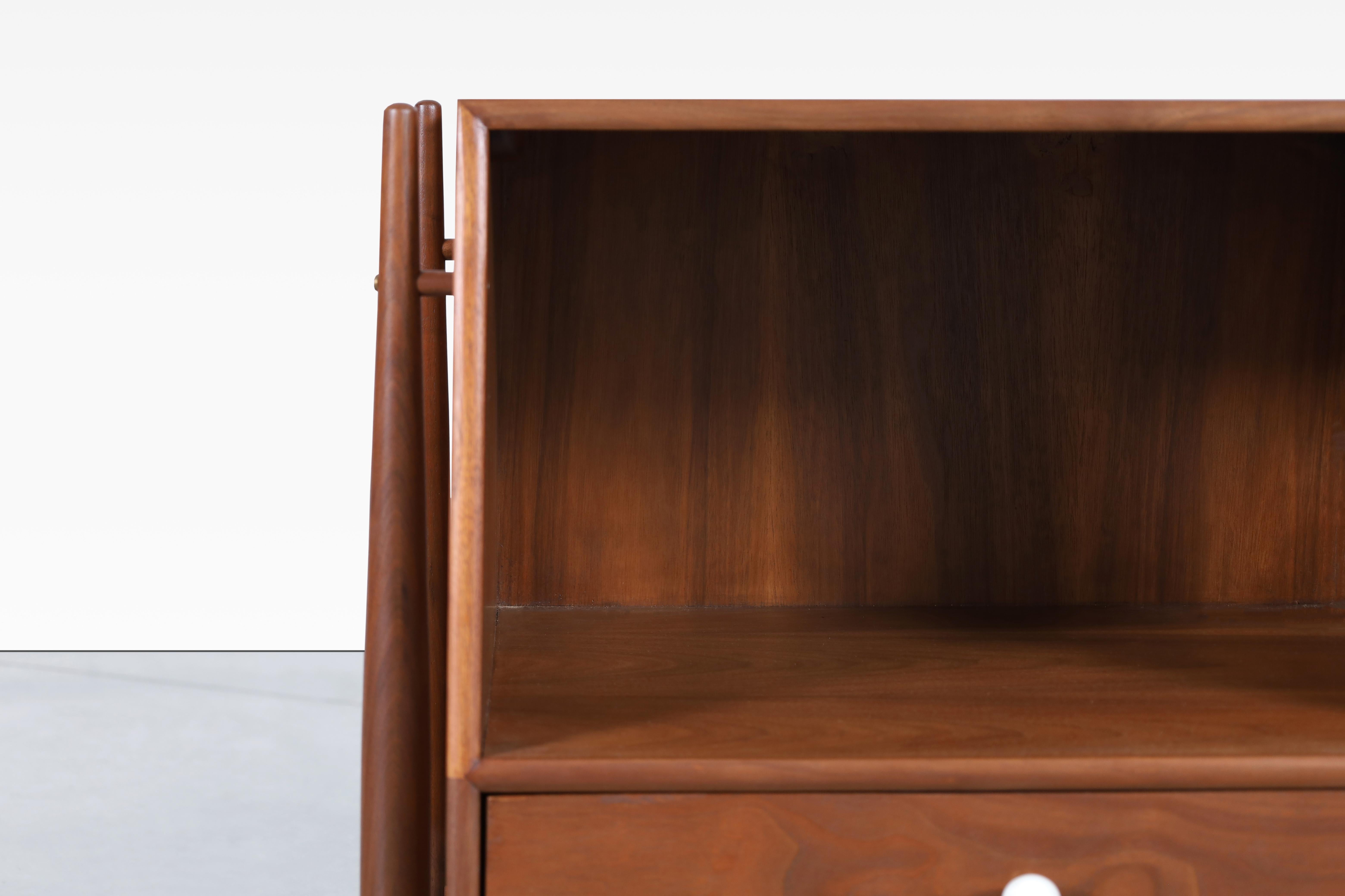 Vintage Walnut Floating Nightstands by Kipp Stewart for Drexel 3