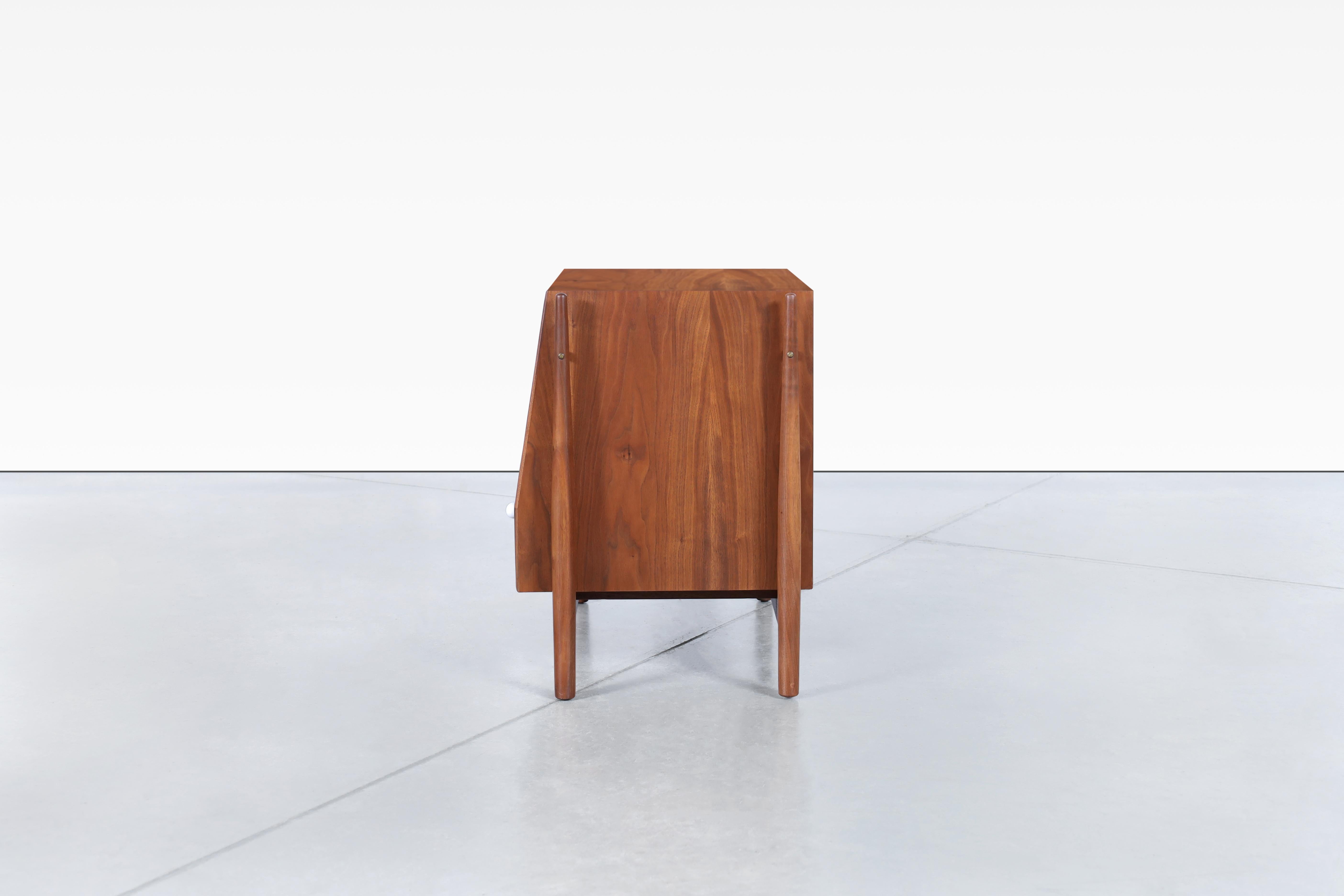 Vintage Walnut Floating Nightstands by Kipp Stewart for Drexel 5