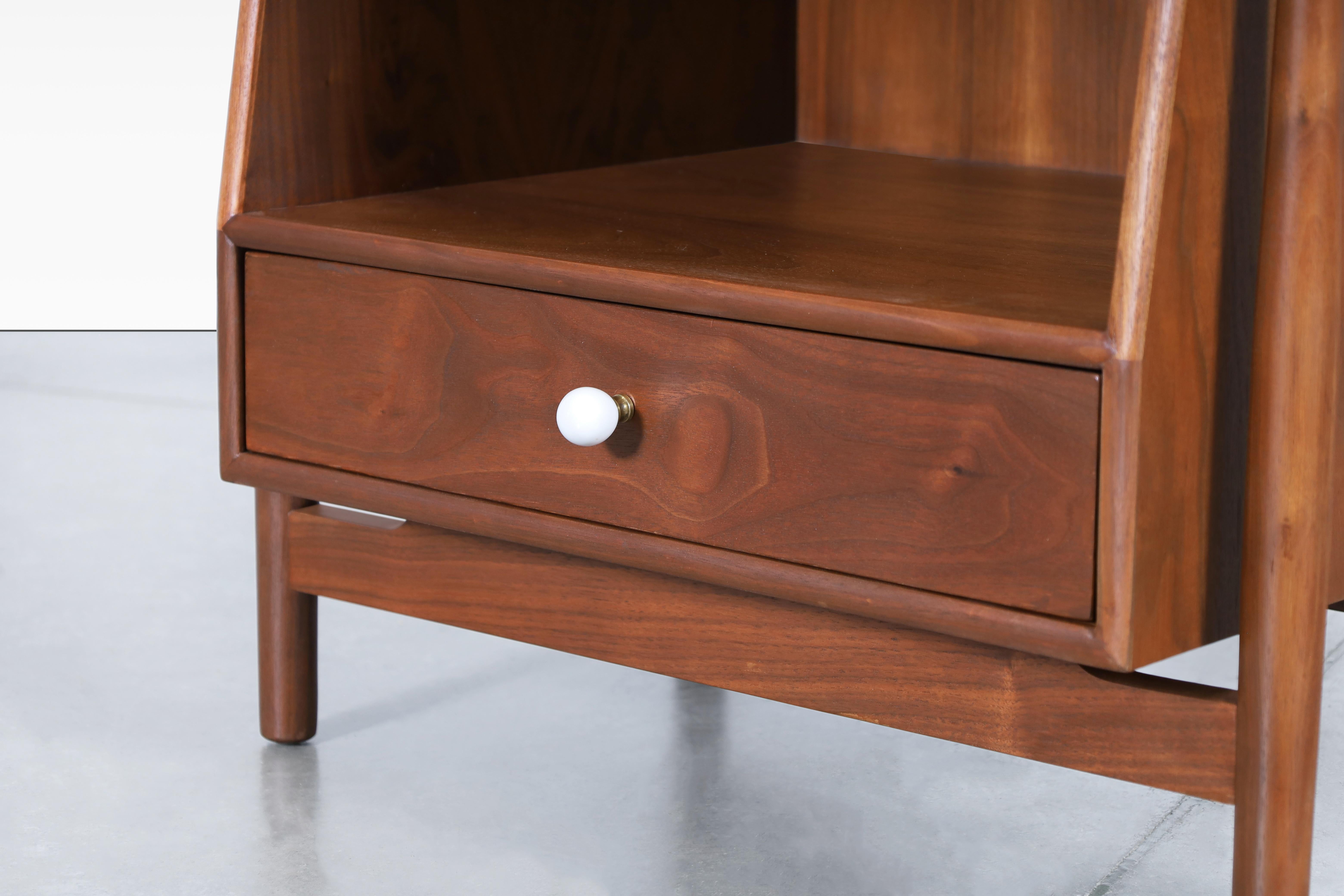 Vintage Walnut Floating Nightstands by Kipp Stewart for Drexel 1