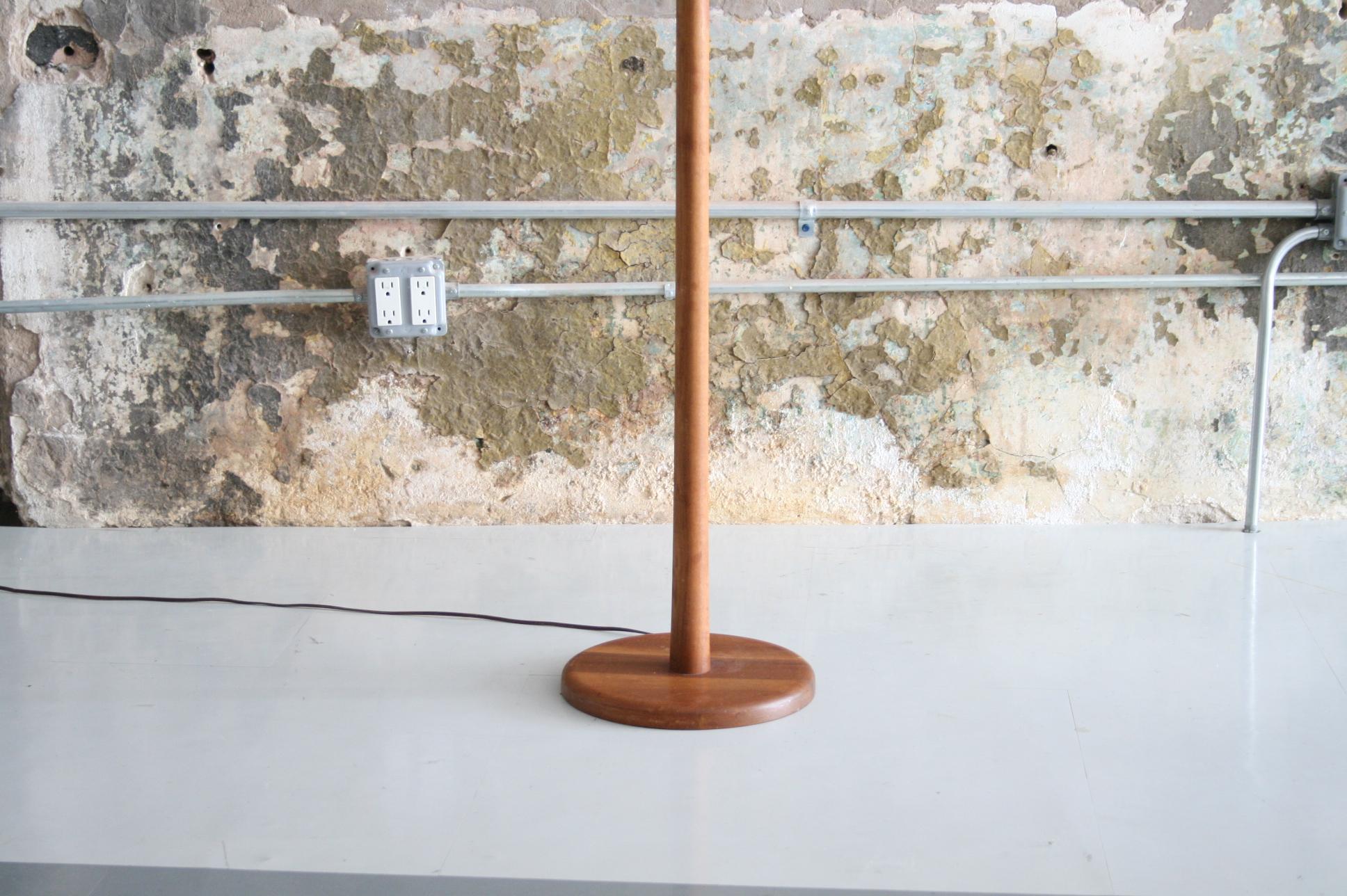 Mid-Century Modern Vintage Walnut Floor Lamp with Original Shade by Martz for Marshall Studios