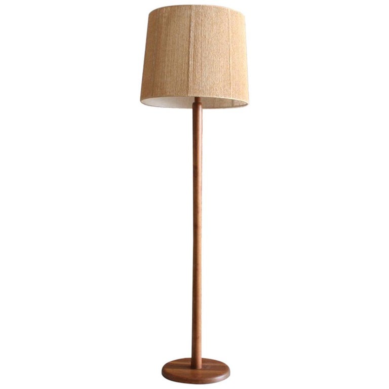 Vintage Walnut Floor Lamp with Original Shade by Martz for ...