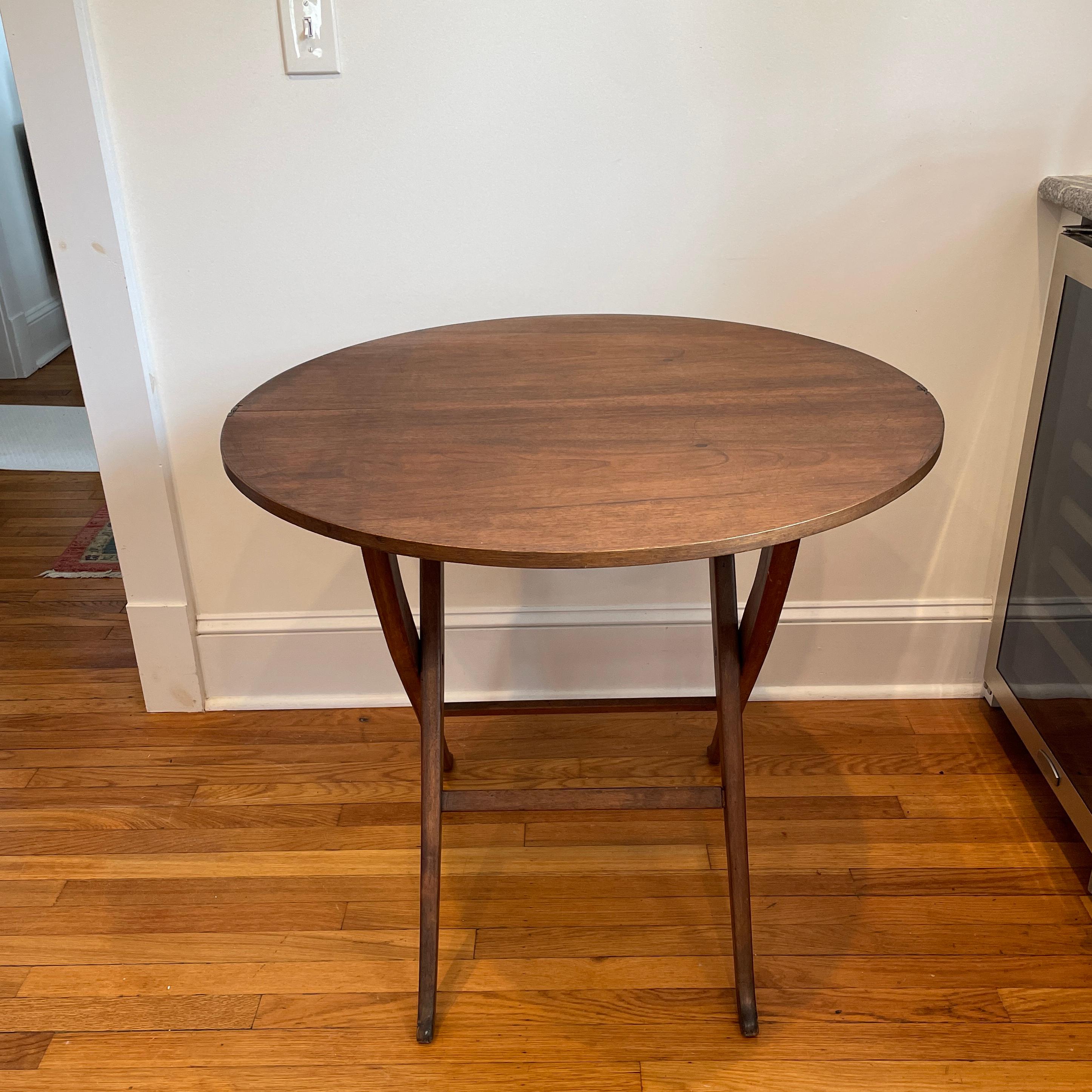 Unknown Vintage Walnut Folding Campaign Table