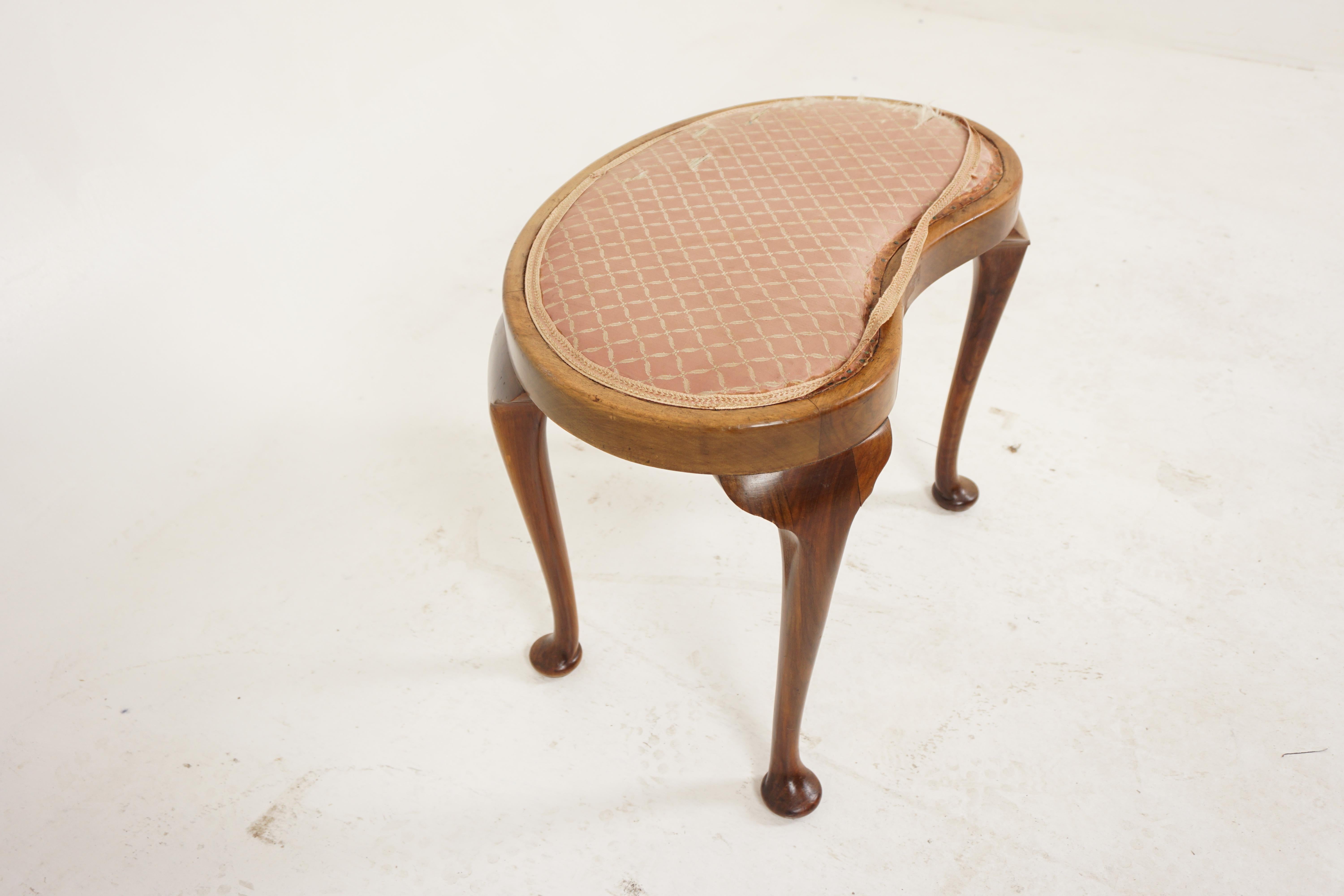 Mid-20th Century Vintage Walnut Foot Stool, Bench, Lift Out Seat, Scotland 1930, H889