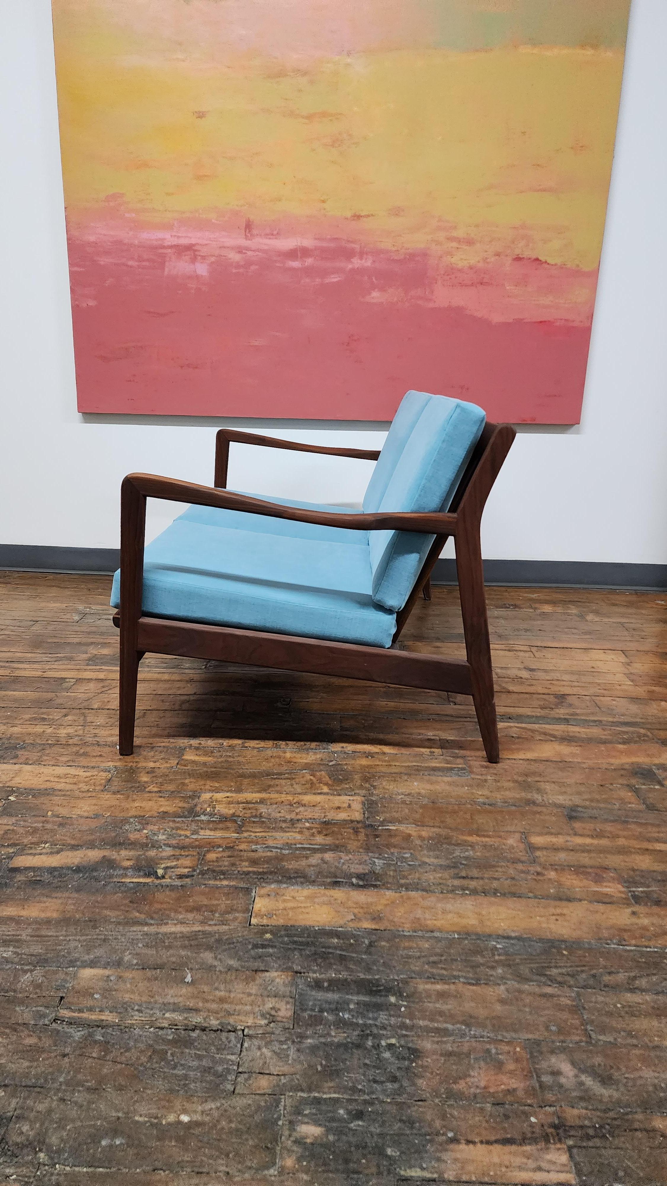 Mid-20th Century vintage Walnut Frame mid century sofa For Sale