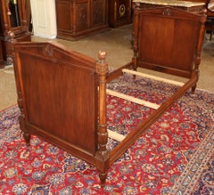 Vintage Walnut French Empire Style Narrow Twin Bed
