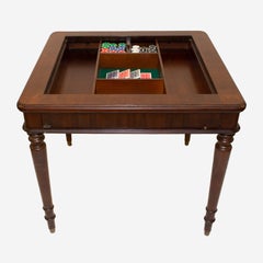 Vintage Walnut Game Table by Hurtado Valencia