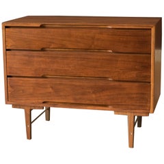 Vintage Walnut Glenn of California Dresser Chest of Drawers by Kipp Stewart