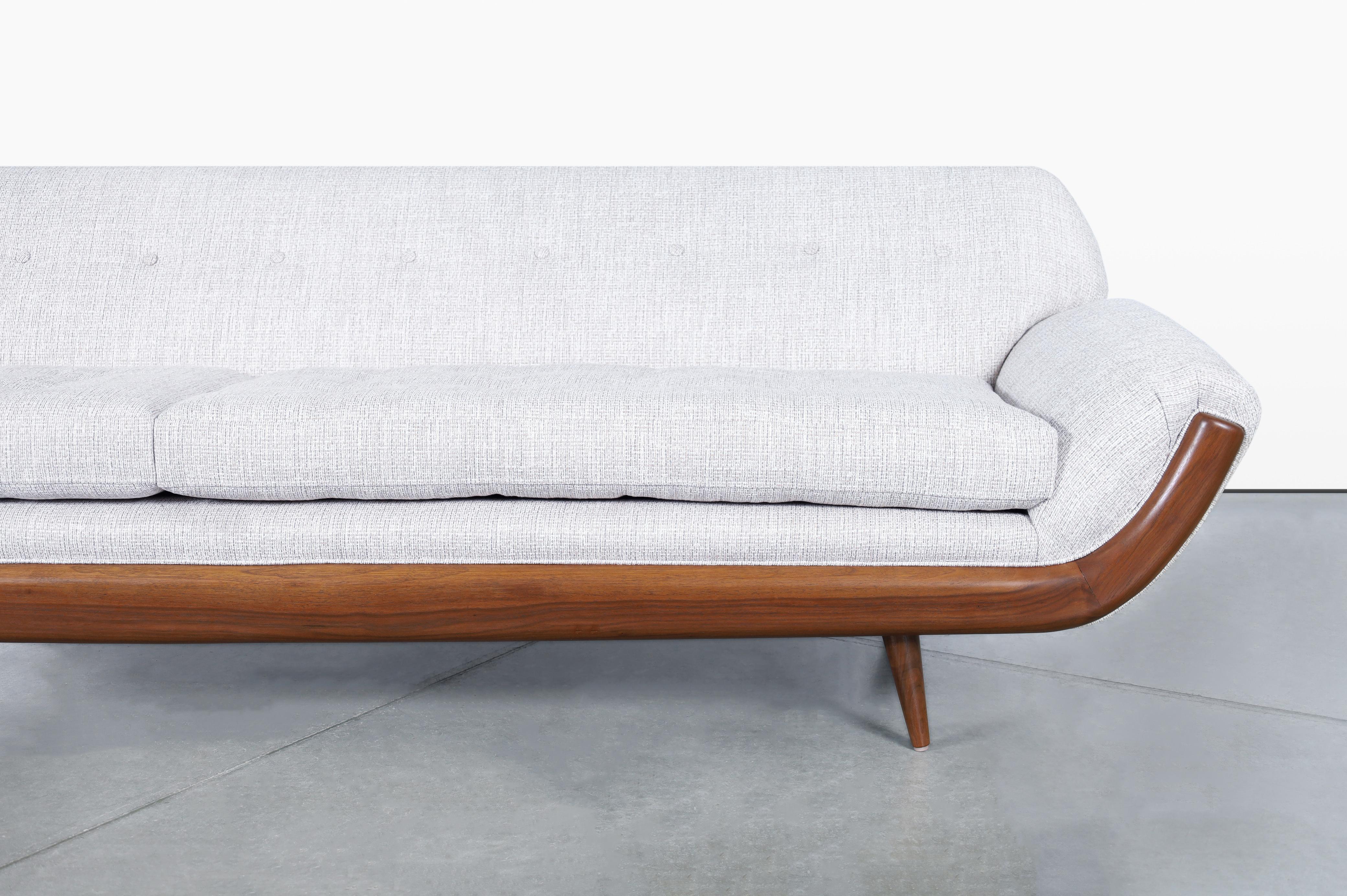 American Vintage Walnut “Gondola” Sofa After Adrian Pearsall For Sale