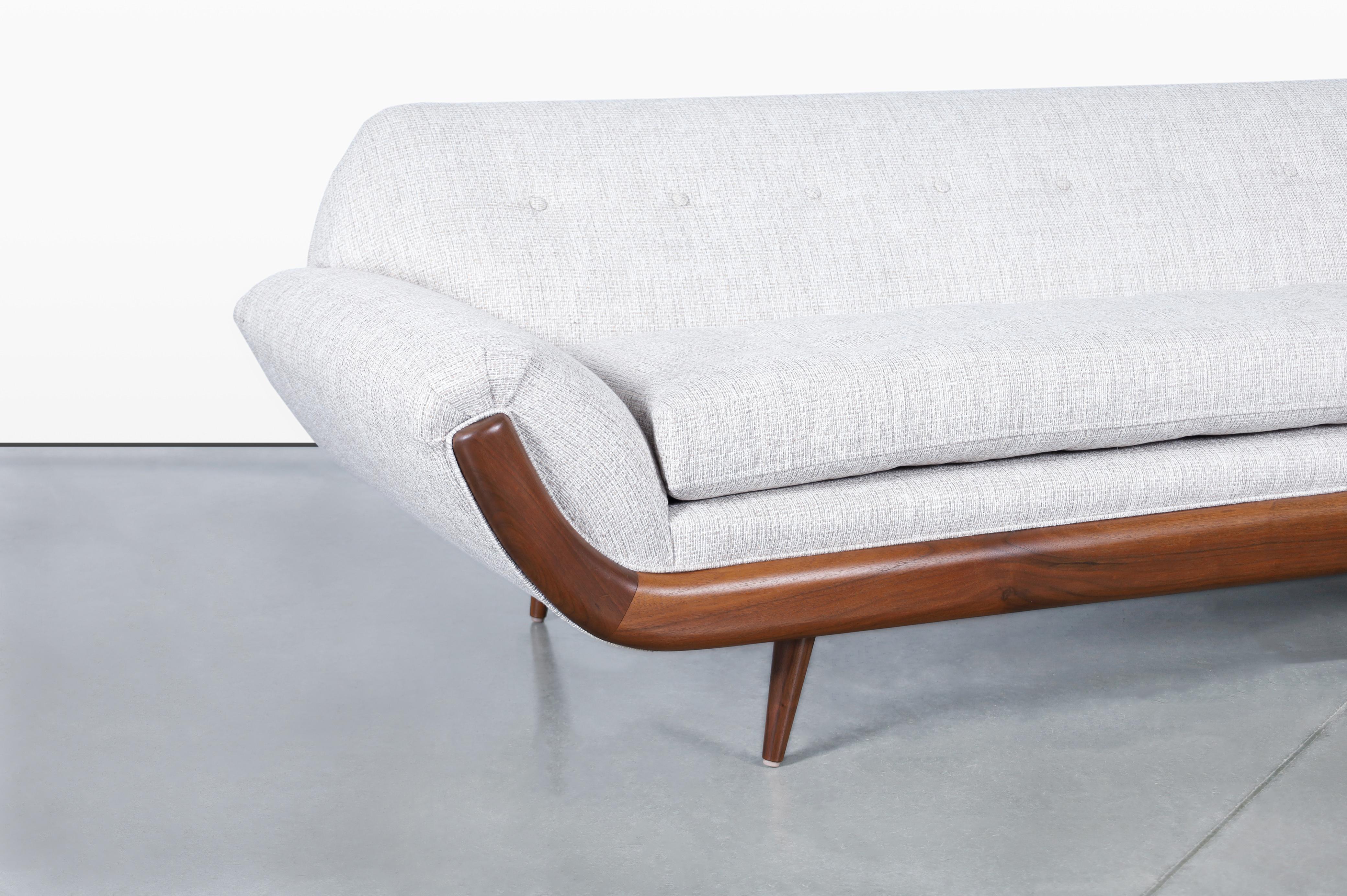 Mid-20th Century Vintage Walnut “Gondola” Sofa After Adrian Pearsall For Sale