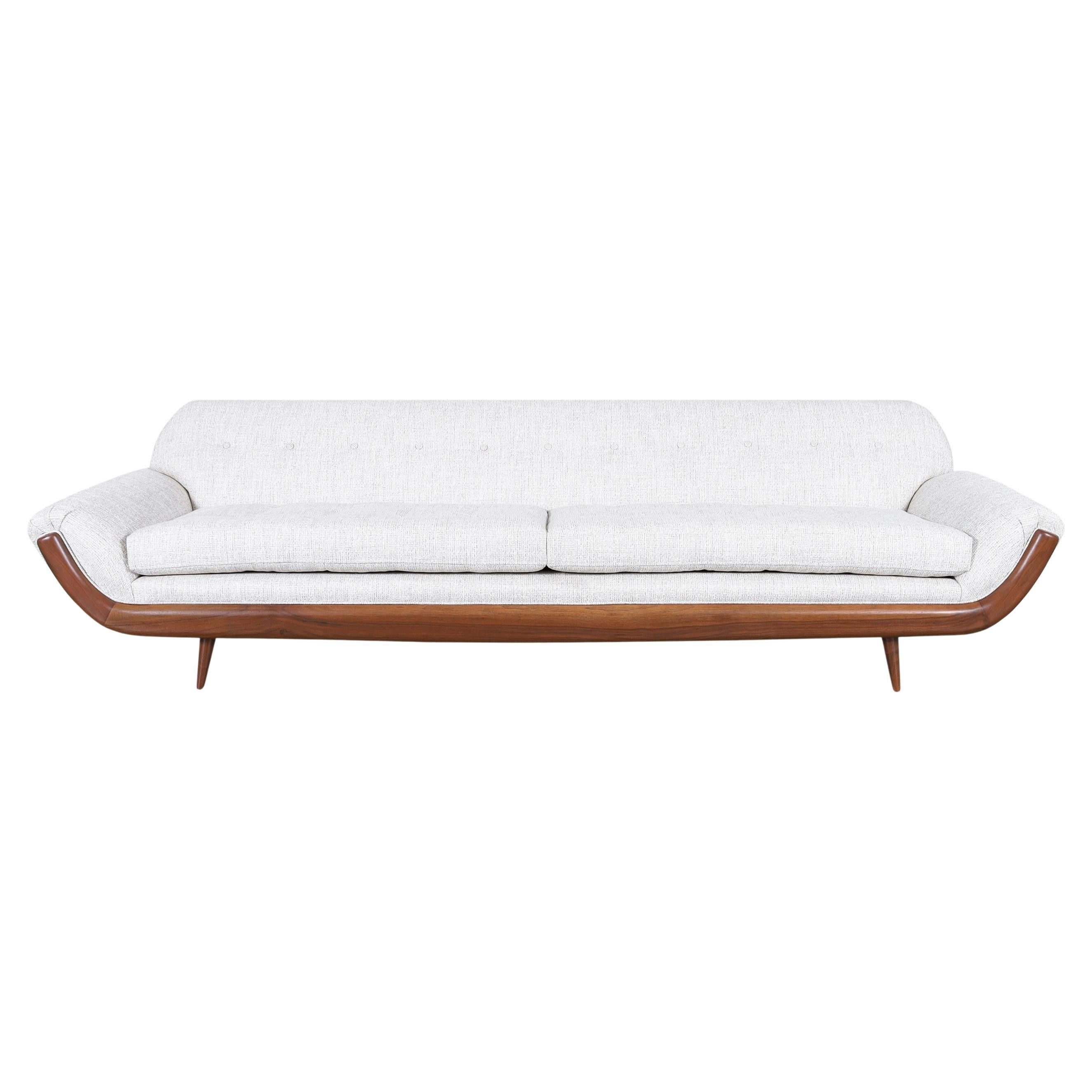 Vintage Walnut “Gondola” Sofa After Adrian Pearsall For Sale